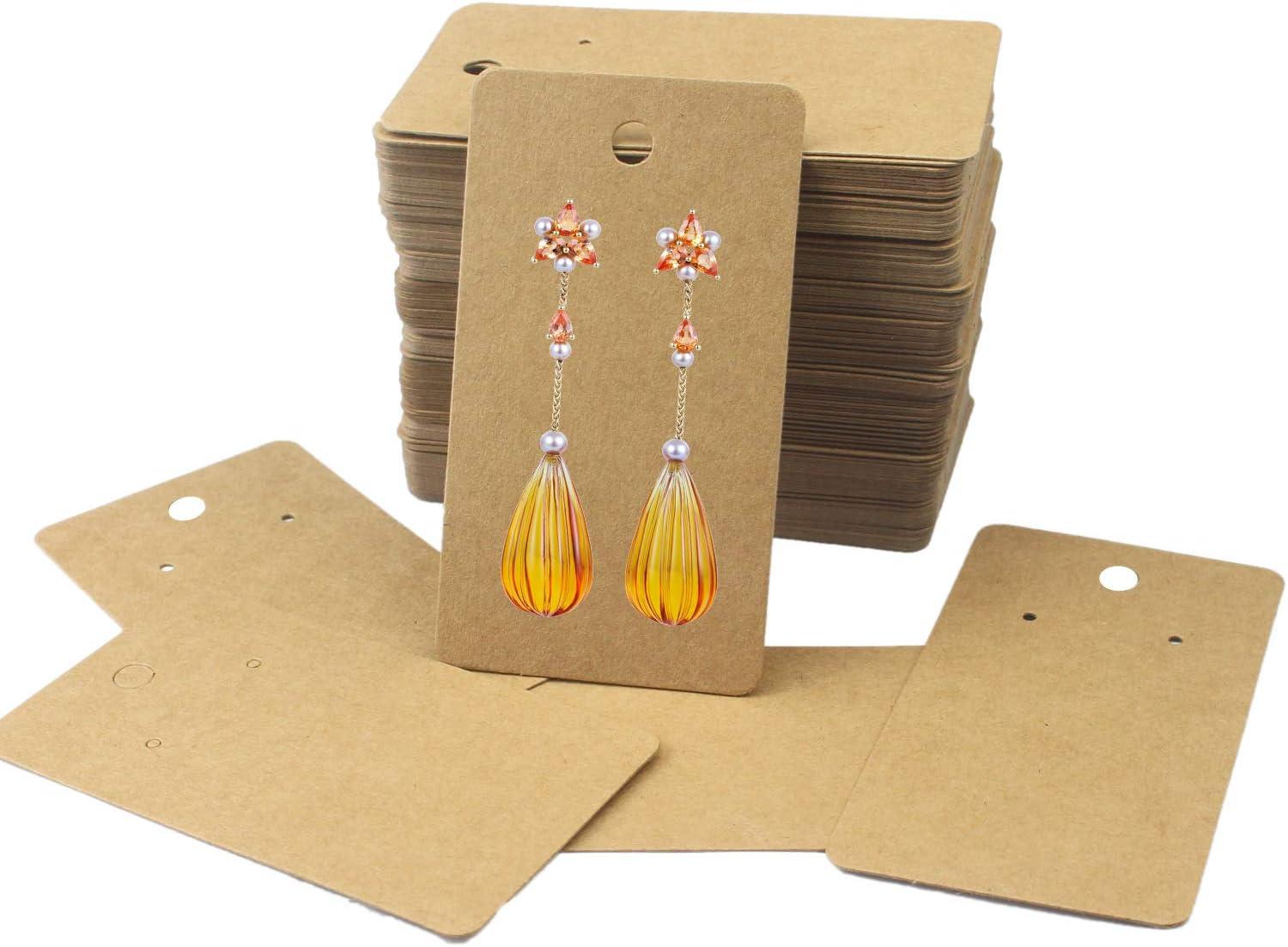 GCQQ Beauty Earring Display Cards, 200Pcs Earring Cards 6 Holes, White  Earring Holder Cards, Thick Earring Paper Holder Card, Earrings Cards for