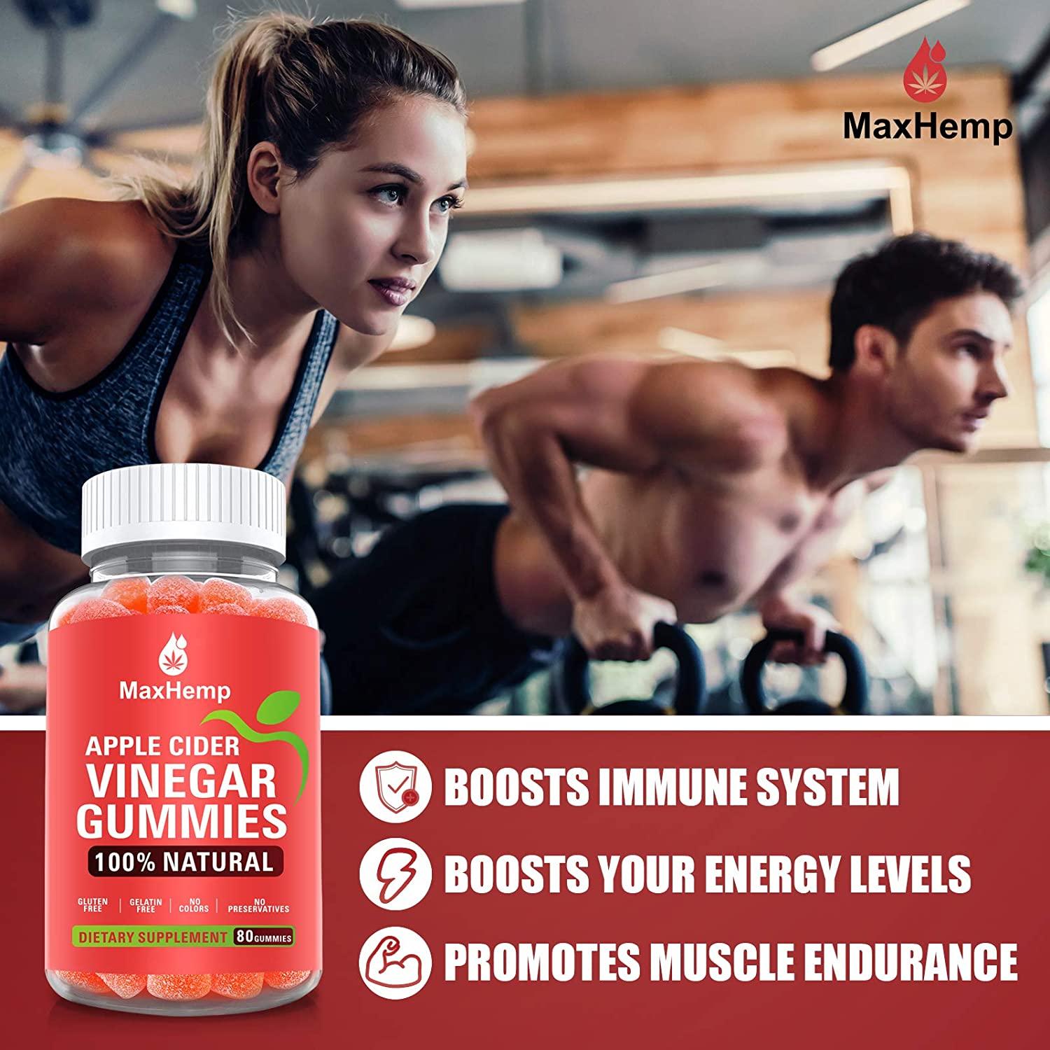 Organic Apple Cider Vinegar Gummies (2 Pack) Immune Support, Detox