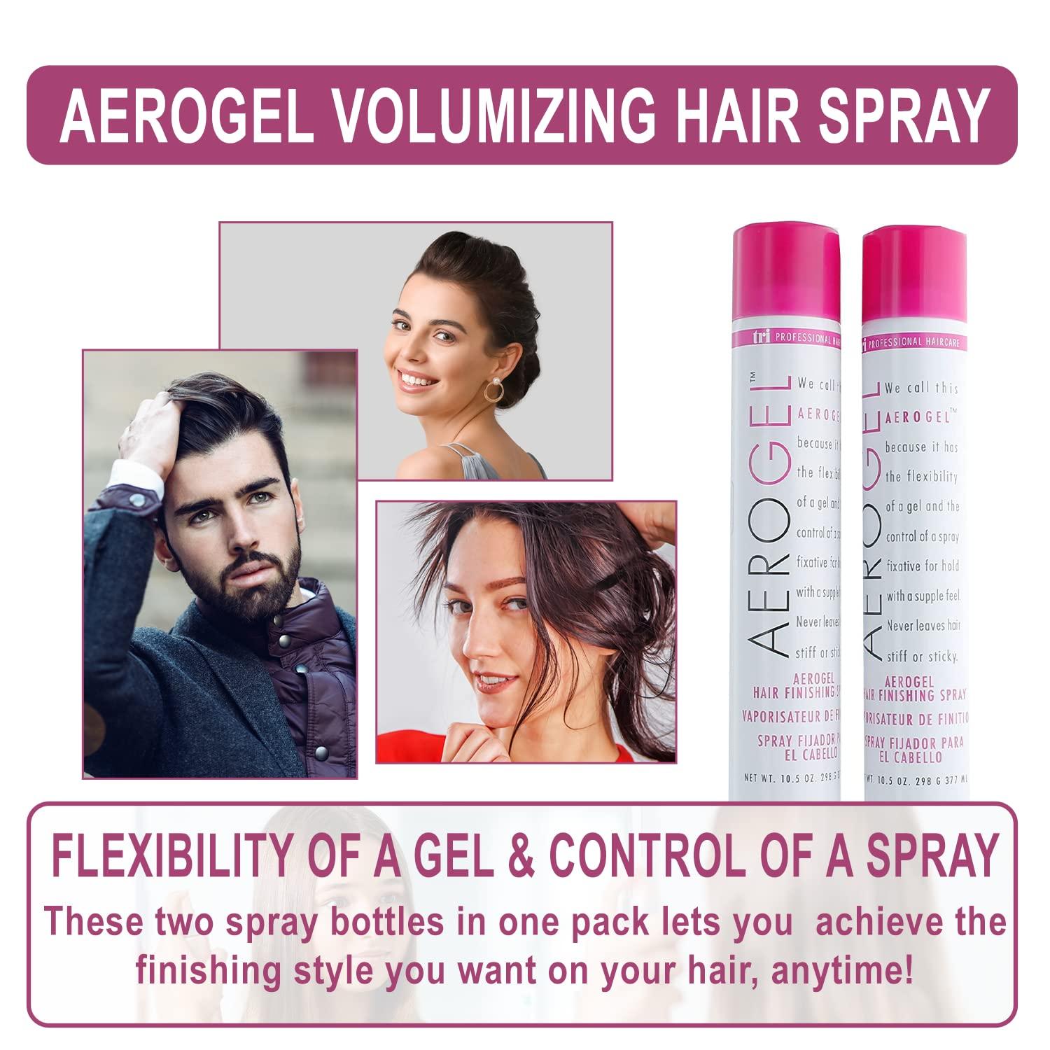 TRI Aerogel Hairspray - Hair Styling Gel Plus Texture Spray for Hair for  Men Women Combining Flexibility of Gel Control of Spray for Strong Hold No  Hair Flakes to All Hair Style