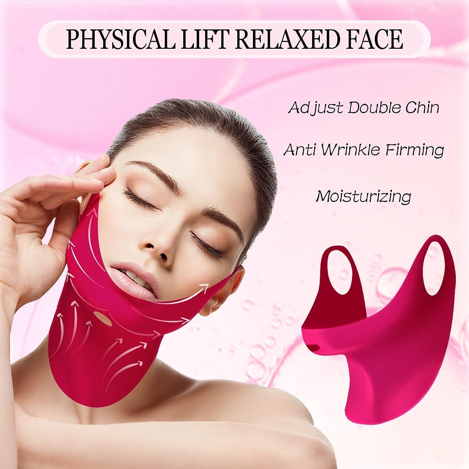 APPTI 5 Pcs Rosa Rugosa V-Line Lifting Bandage Mask Face Slimmer Face  Lifting Mask Chin Up Patch Chin Strap for Double Chin for Women Double Chin  Reducer V-Line Shaping Chin Mask Cheek