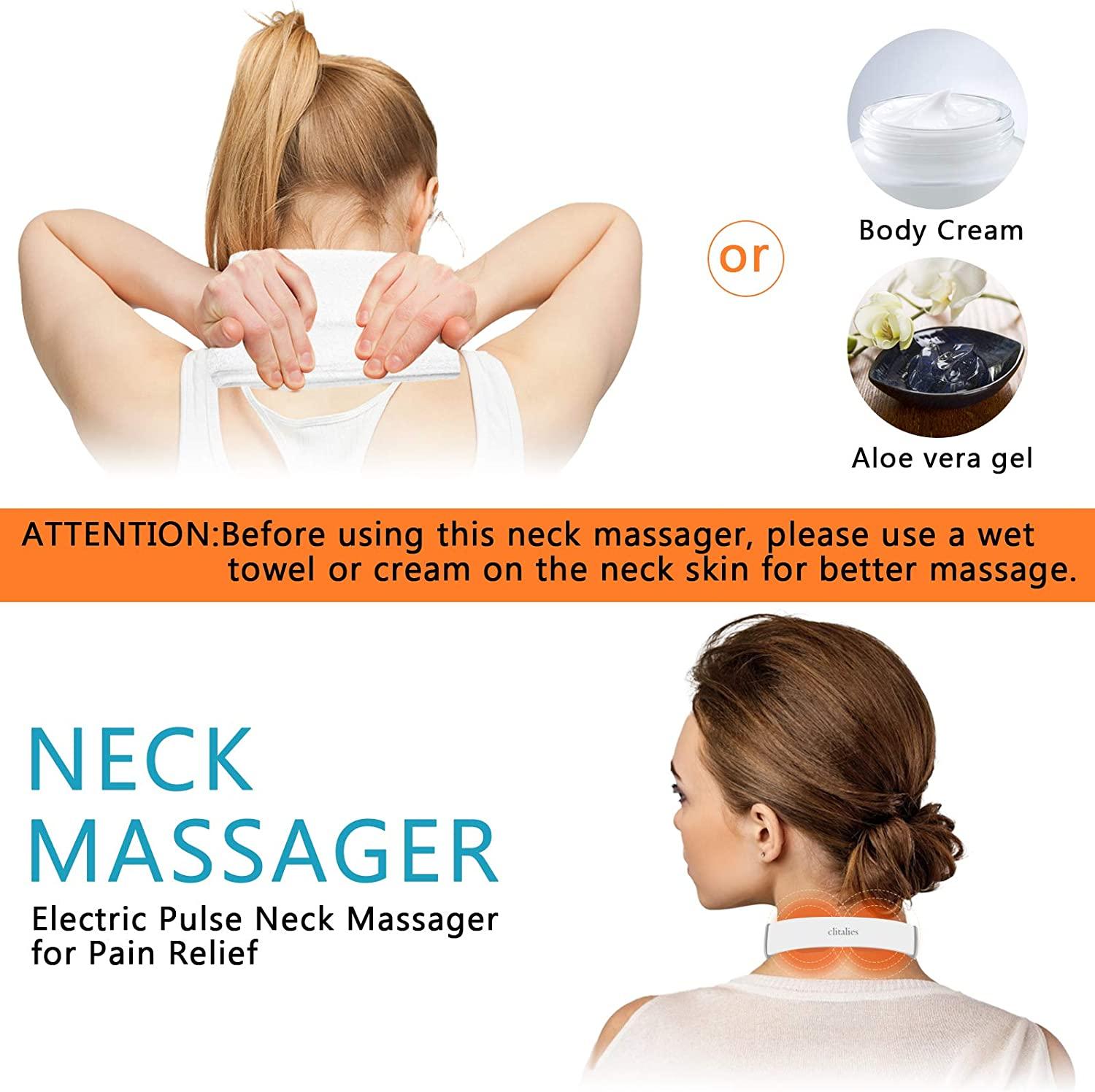 VORRA TheraHome Relaxnecker Neck Massager, Cordless Pulse Neck Massager,  Portable Heated Neck Massager, 4 Massage Modes, 15 Levels of Intensity