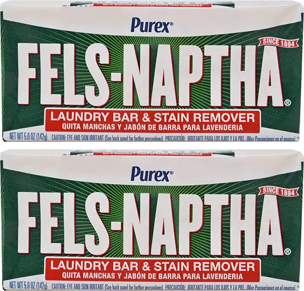 Fels Naptha Laundry Soap Bar 5 oz Pack of 2 Stain Remover and