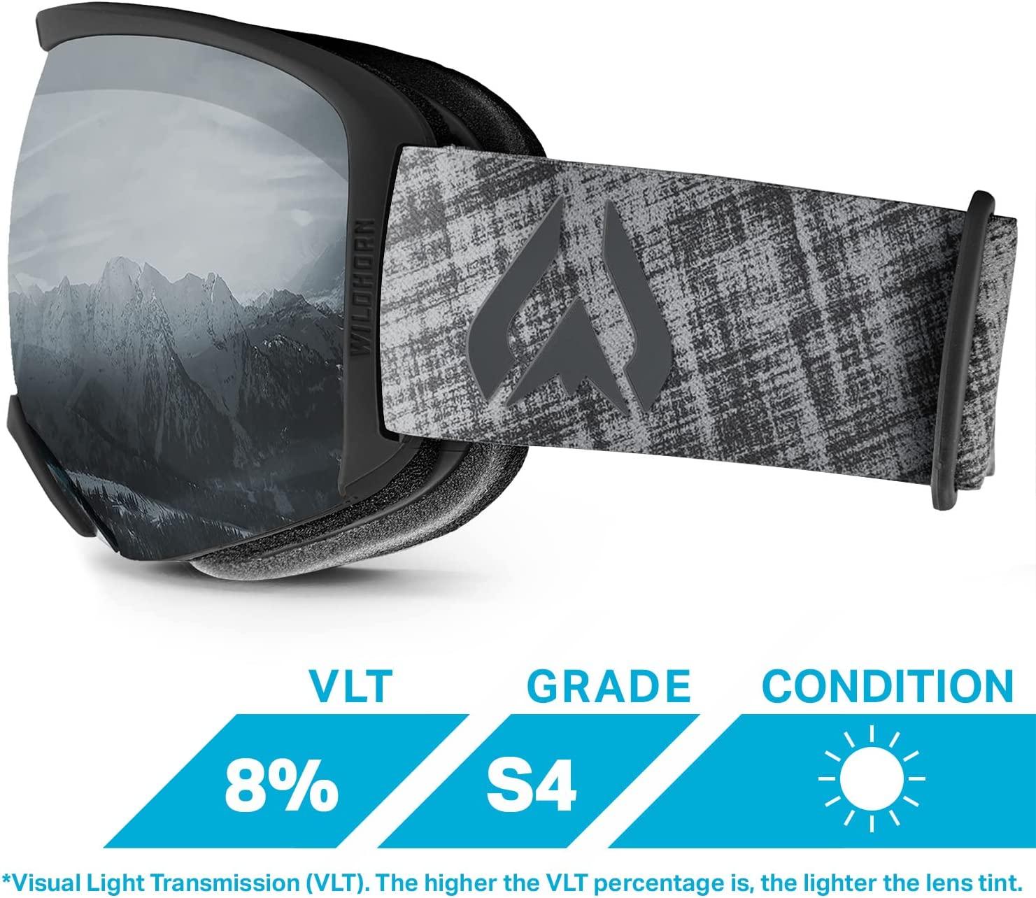 Wildhorn Cristo OTG Ski and Snowboard Goggles for Men Women and