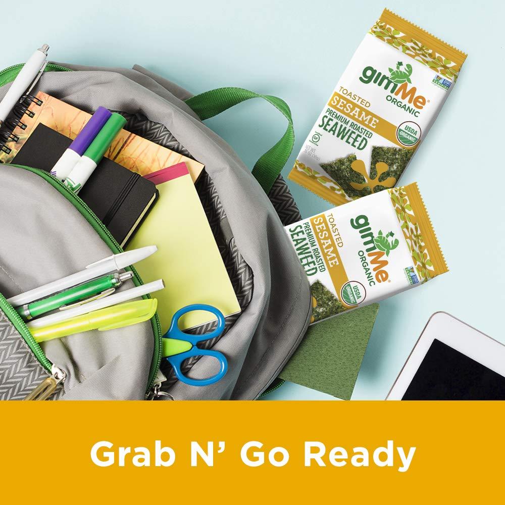 gimMe Organic Toasted Sesame Seaweed Sheets 12 Count Keto, Vegan