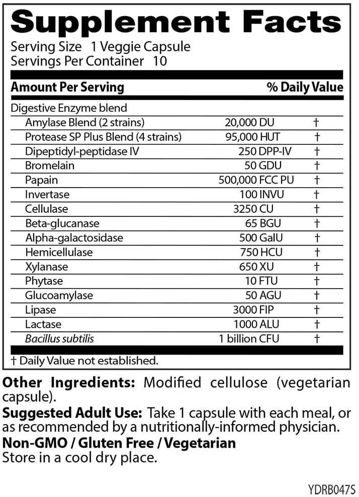 Doctor's Best Digestive Enzymes 10 Veggie Caps for Optimal Digestion
