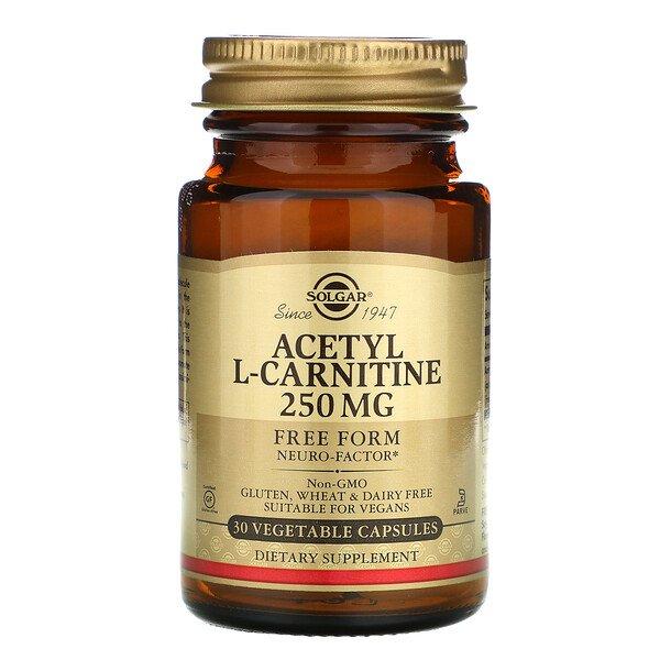 Solgar AcetylLCarnitine 250 mg 30 Vegetable Capsules