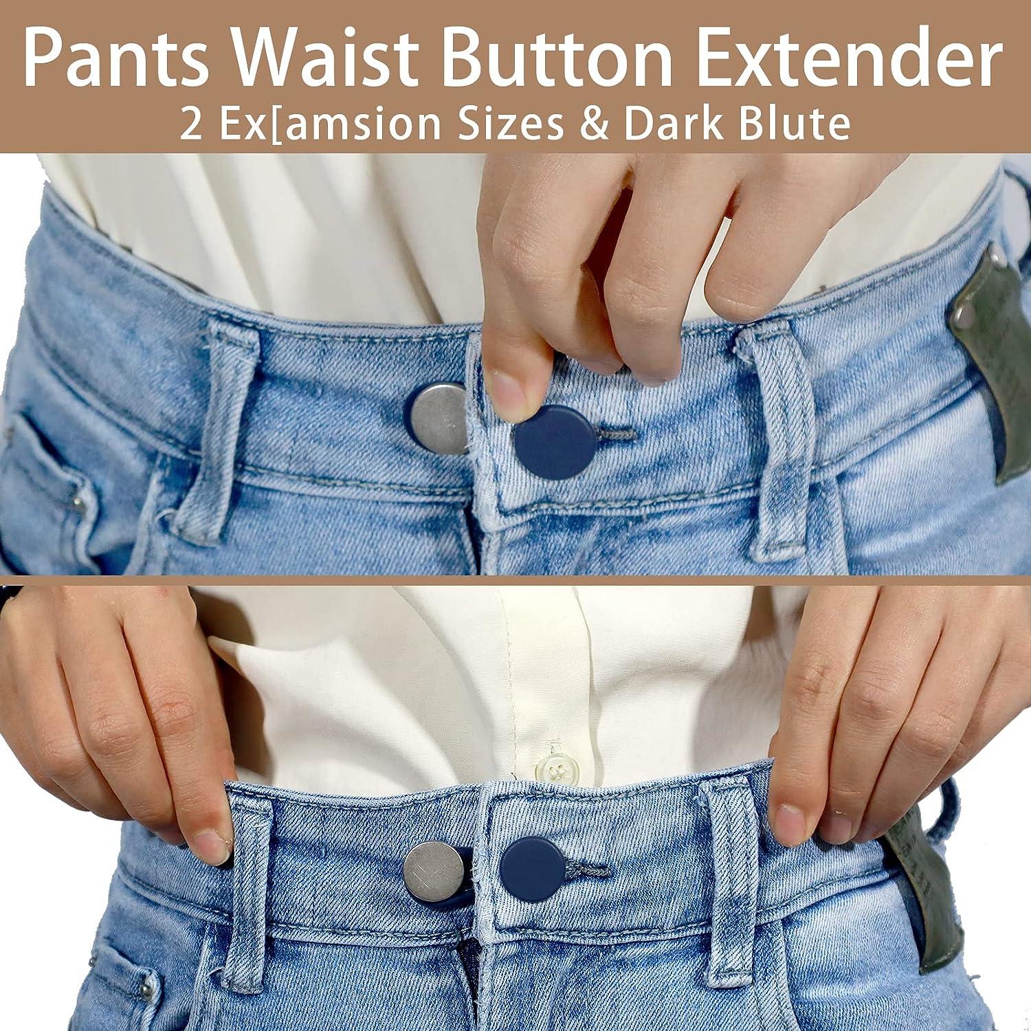4pcs Black Elastic Waist Extender With Buttons For Trouser