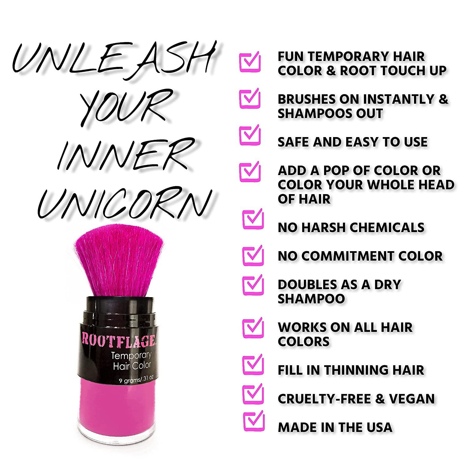 Rootflage Temporary Hair Dye Pink Colored Hair Shampoo Out Pink Color