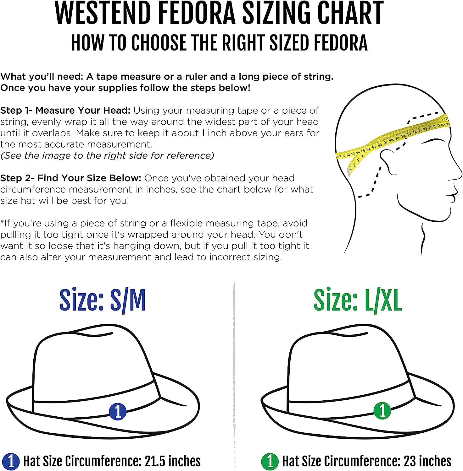 WESTEND Unisex Short Brim Fedora - Hats for Men & Women + Panama Hats &  Straw Hats Large-X-Large White