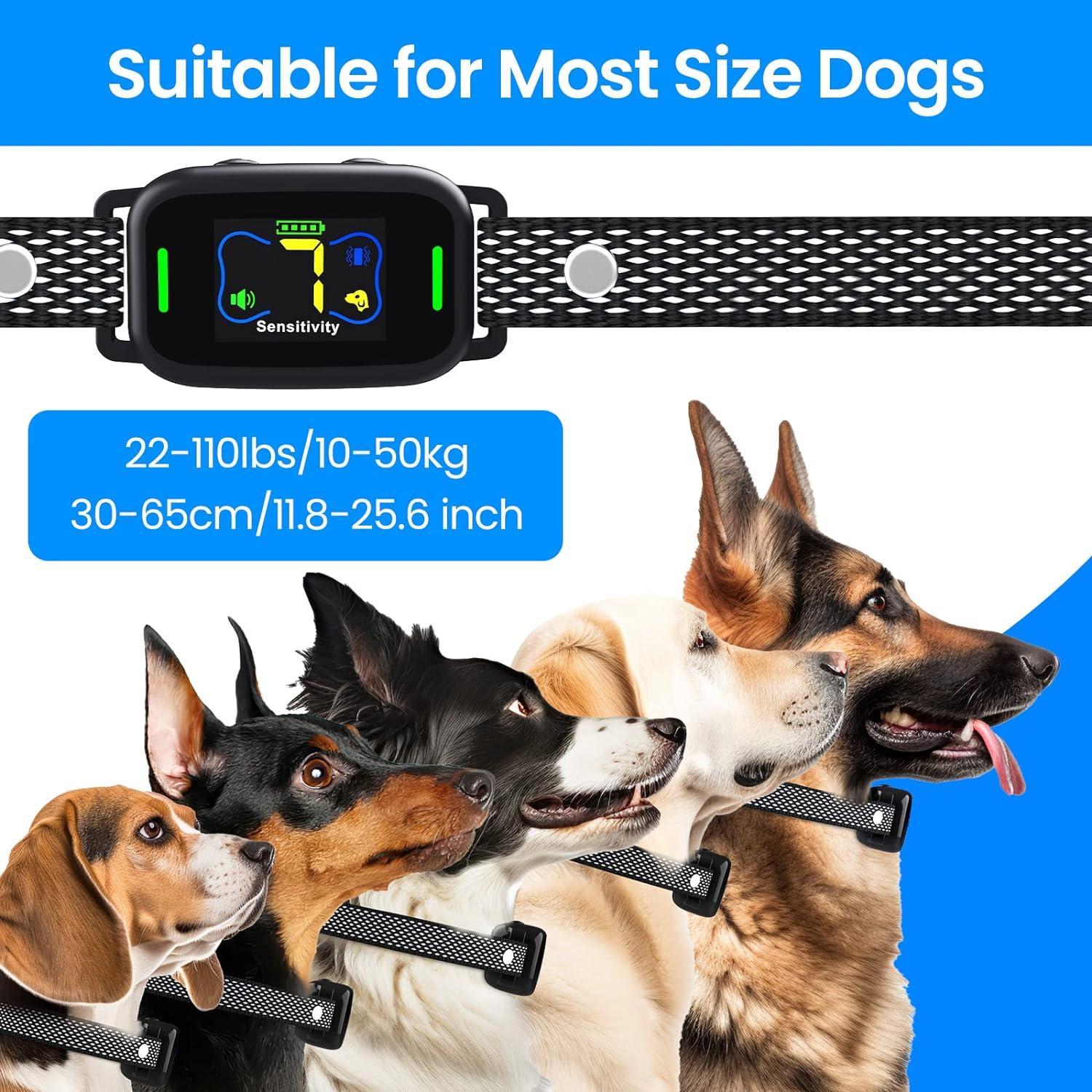 Rechargeable Anti Bark Collar for Dogs Sensitivities Vibration