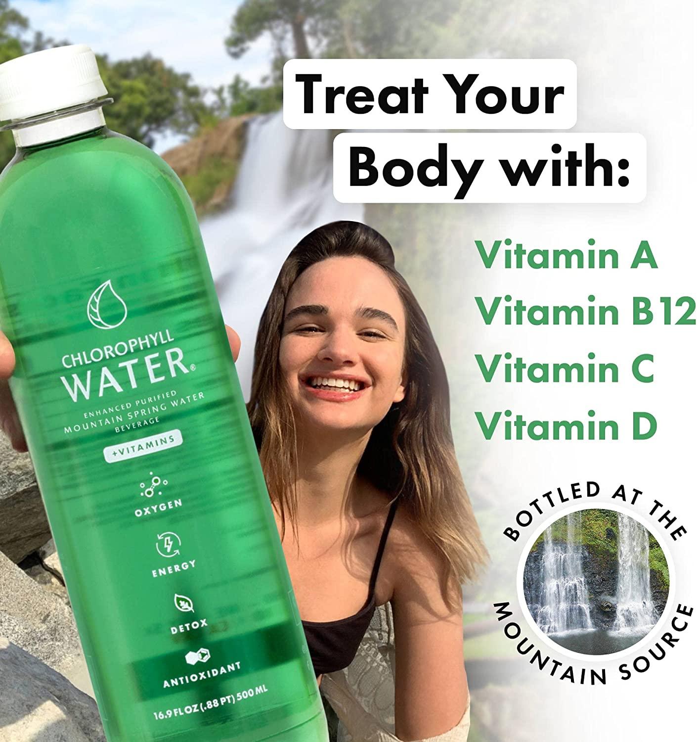 Chlorophyll Water Purified Mountain Spring Water w/ Liquid Chlorophyll