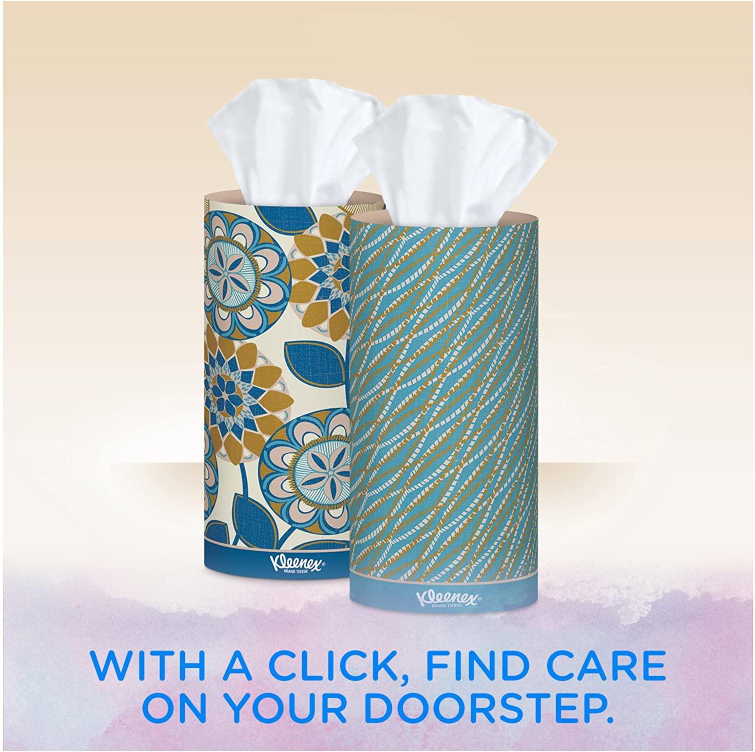 Kleenex Perfect Fit Facial Tissues 4 Canisters, 50 Tissues per