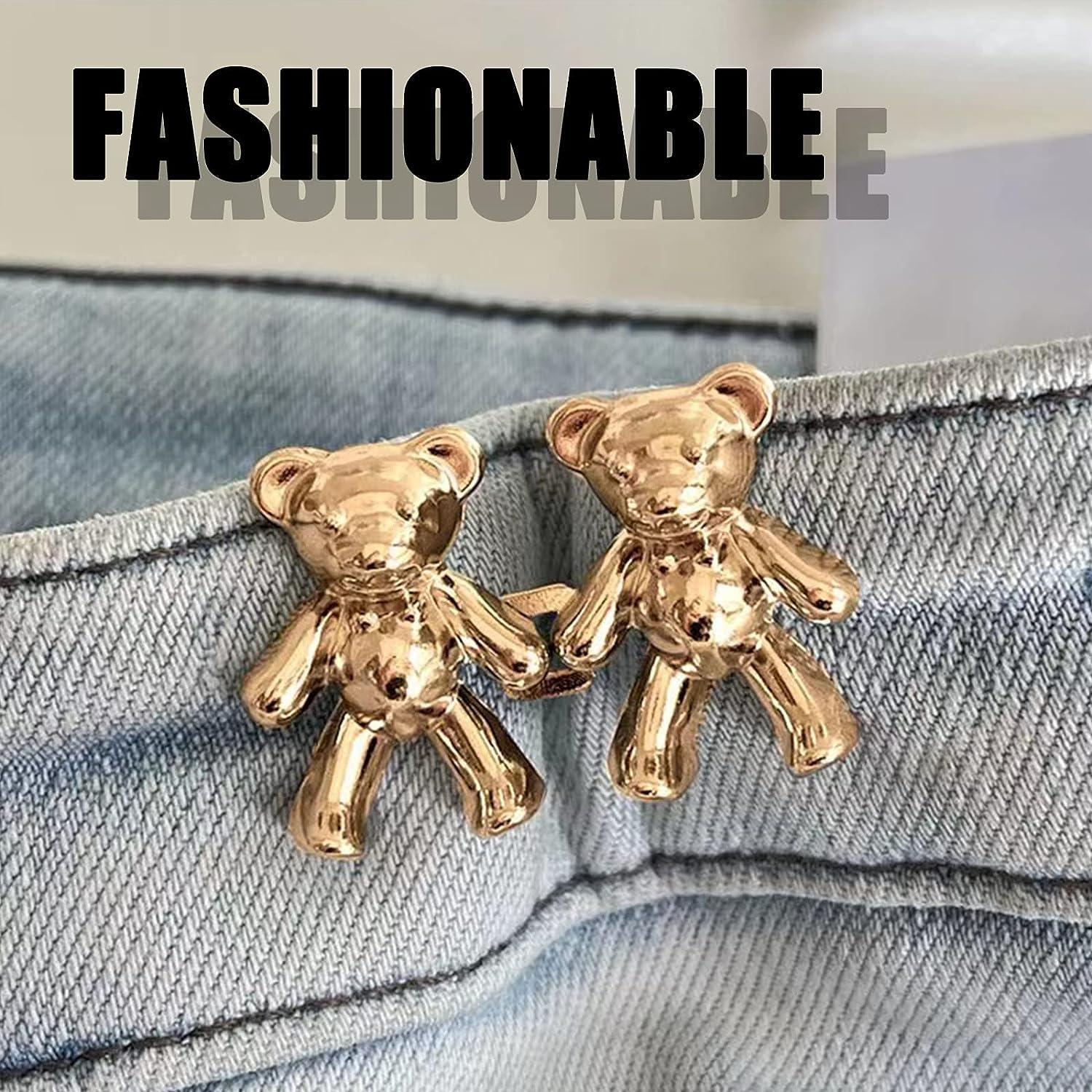 Bear Button Pins for Jean,Jean Buttons for Loose Jeans,No Sew