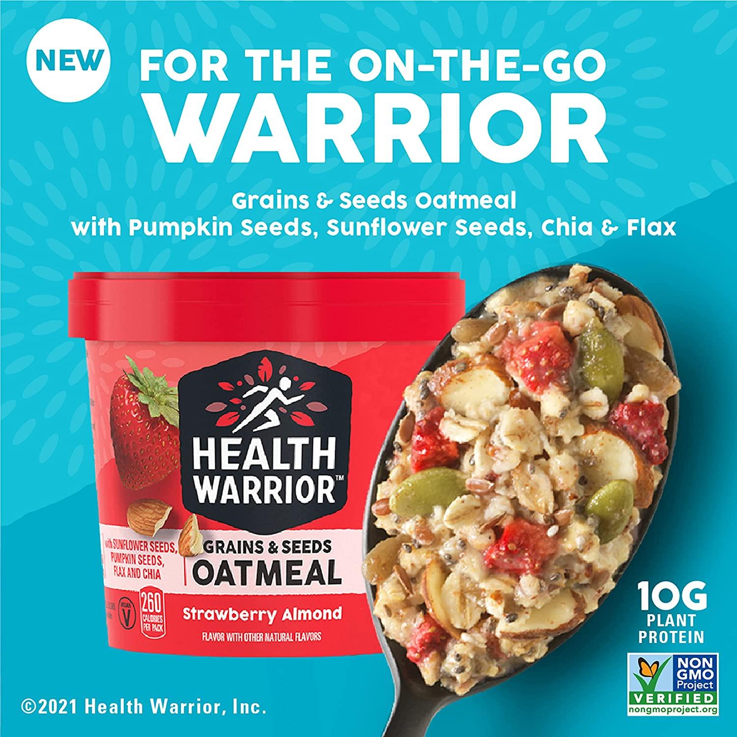 Quaker Health Warrior Strawberry Almond Oatmeal 2.11 Oz Pack of 12