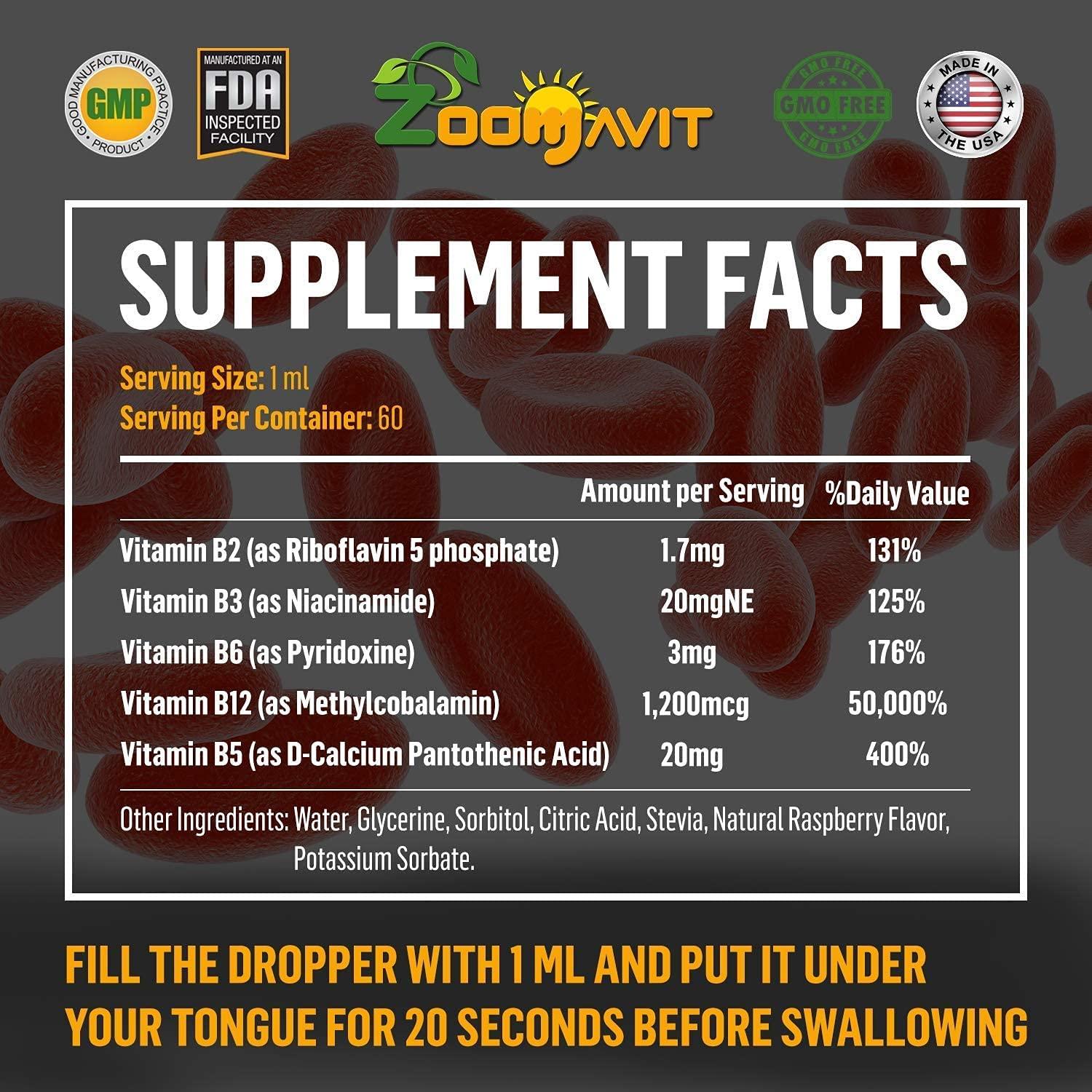 Vitamin B Complex Liquid Drops with Fast Absorption Super B Liquid