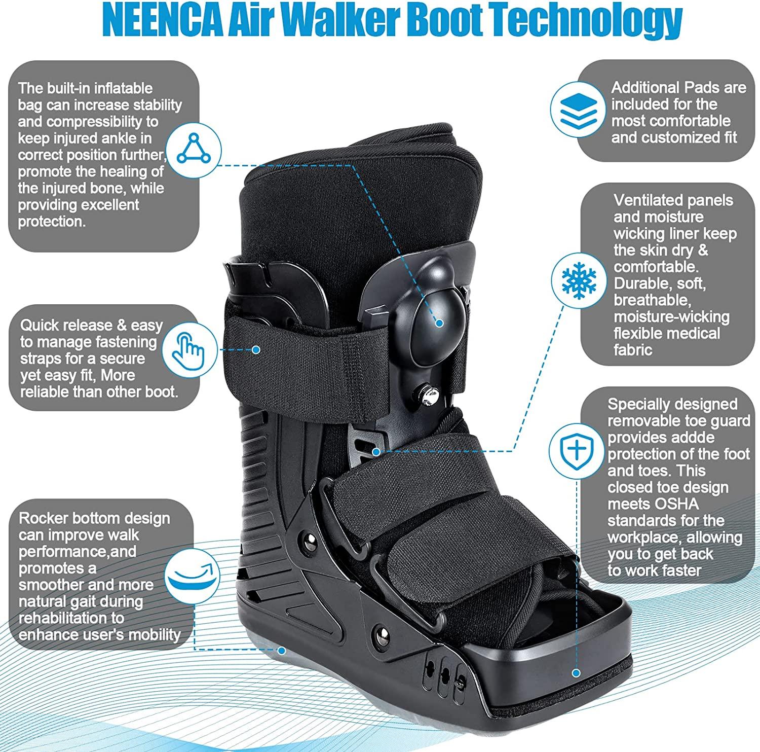 NEENCA Medical Inflatable Walking Boot, Air Cam Walker Fracture Boot