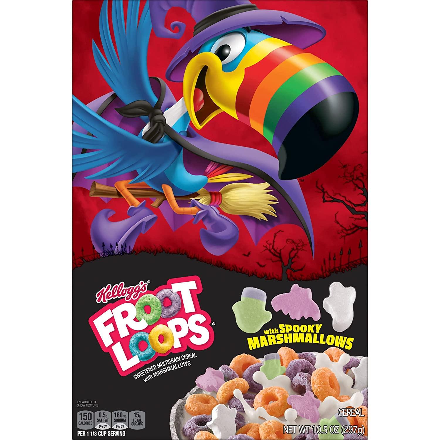  Kellogg's Froot Loops Cold Breakfast Cereal, Fruit