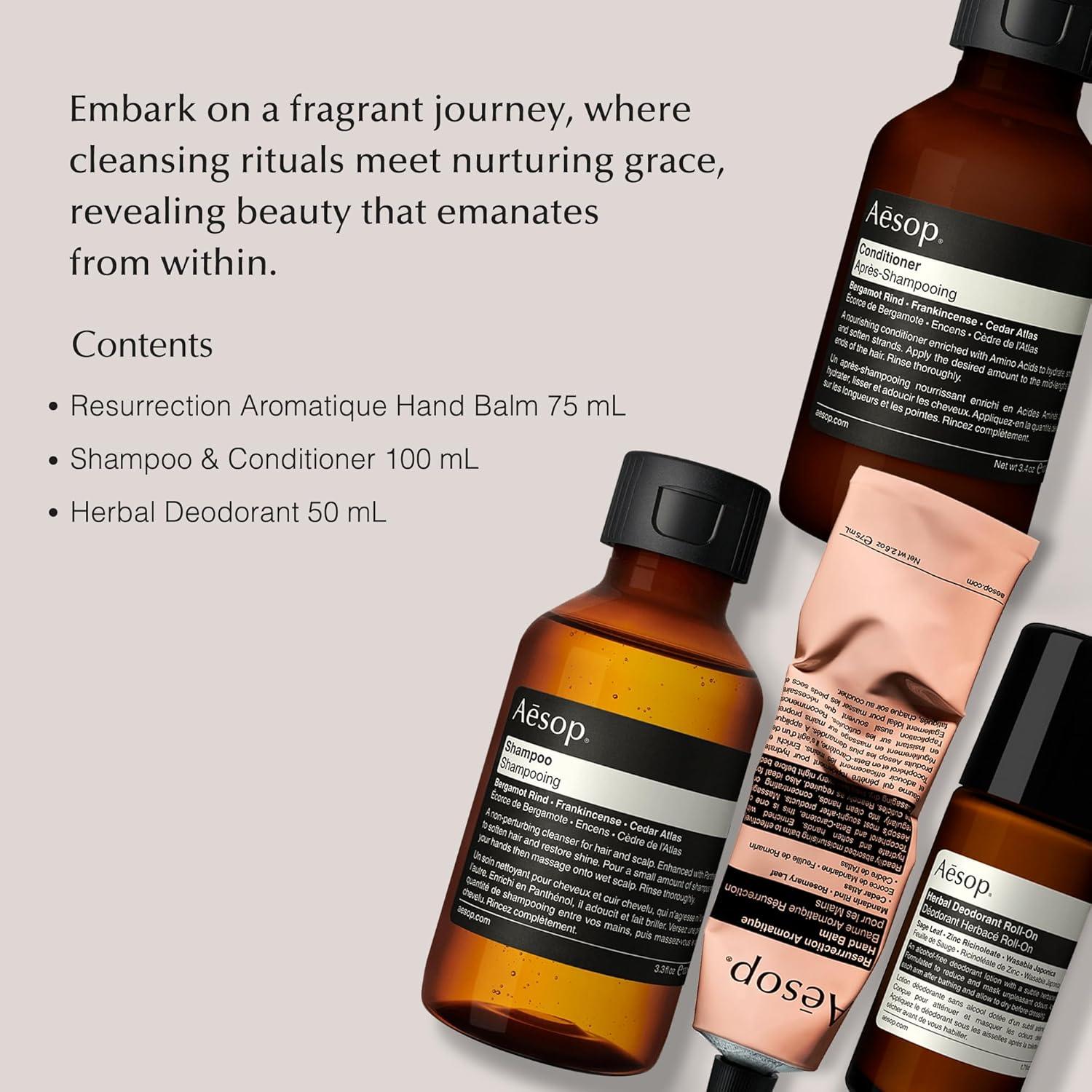 Aesop Travel Essential Kit | Shampoo Conditioner Hand Balm