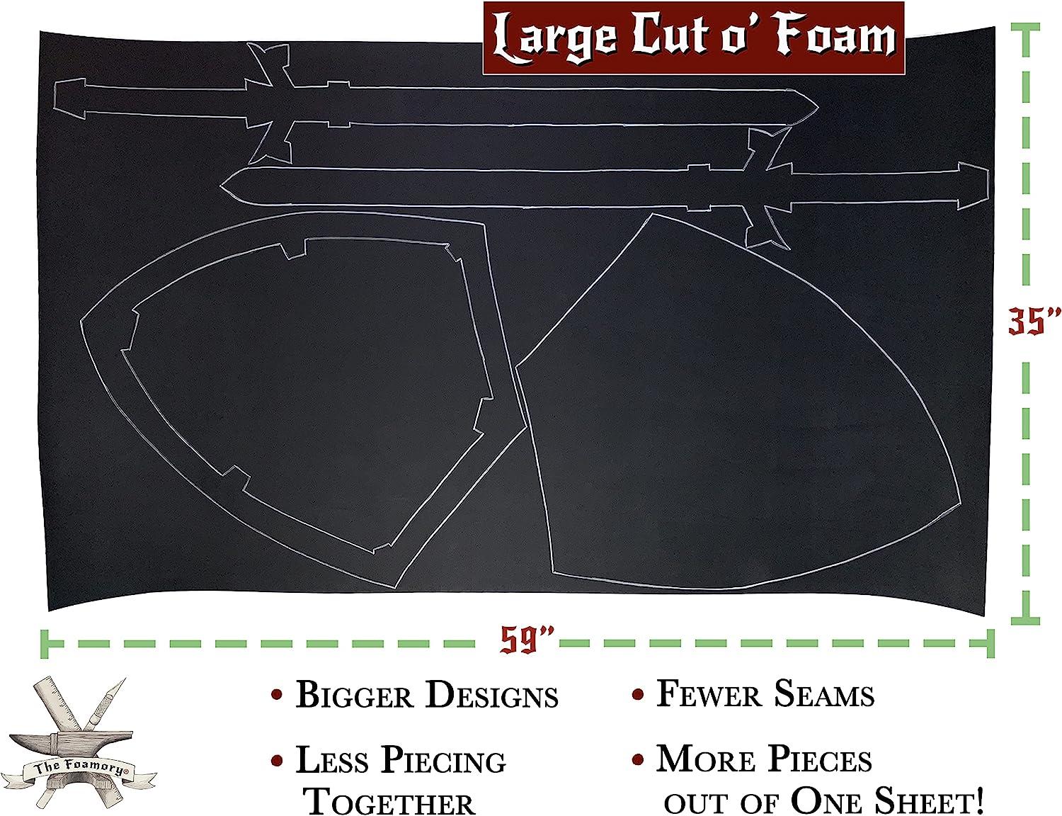 EVA Foam Cosplay 6mm Thick (1mm to 10mm) Black or White Large 35