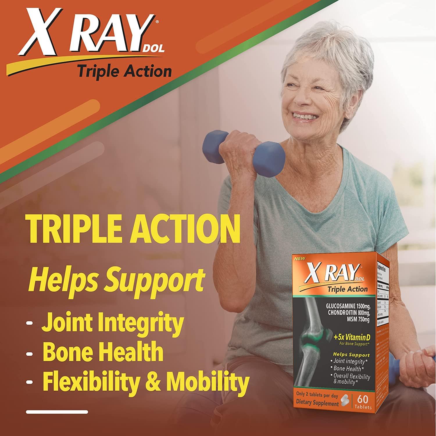 XRay Triple Action Joint Health Supplement with Vitamin D 60 Count