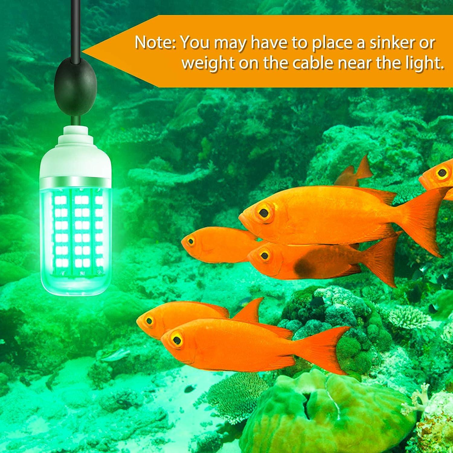 12V 10W/45W LED Submersible Fishing Light, Underwater Night Fishing Finder  Lamp Crappie Lures Bait Squid Shrimp Light, Ice Fishing Light for Boat Dock,  Attractants More Fish in Freshwater & Saltwater