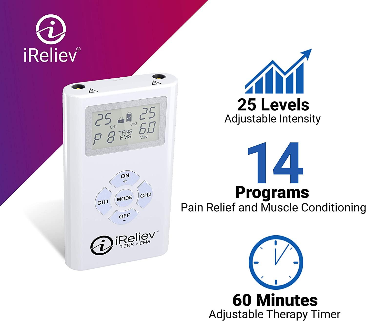 TENS Unit and EMS Muscle Stimulator Combination for Pain Relief