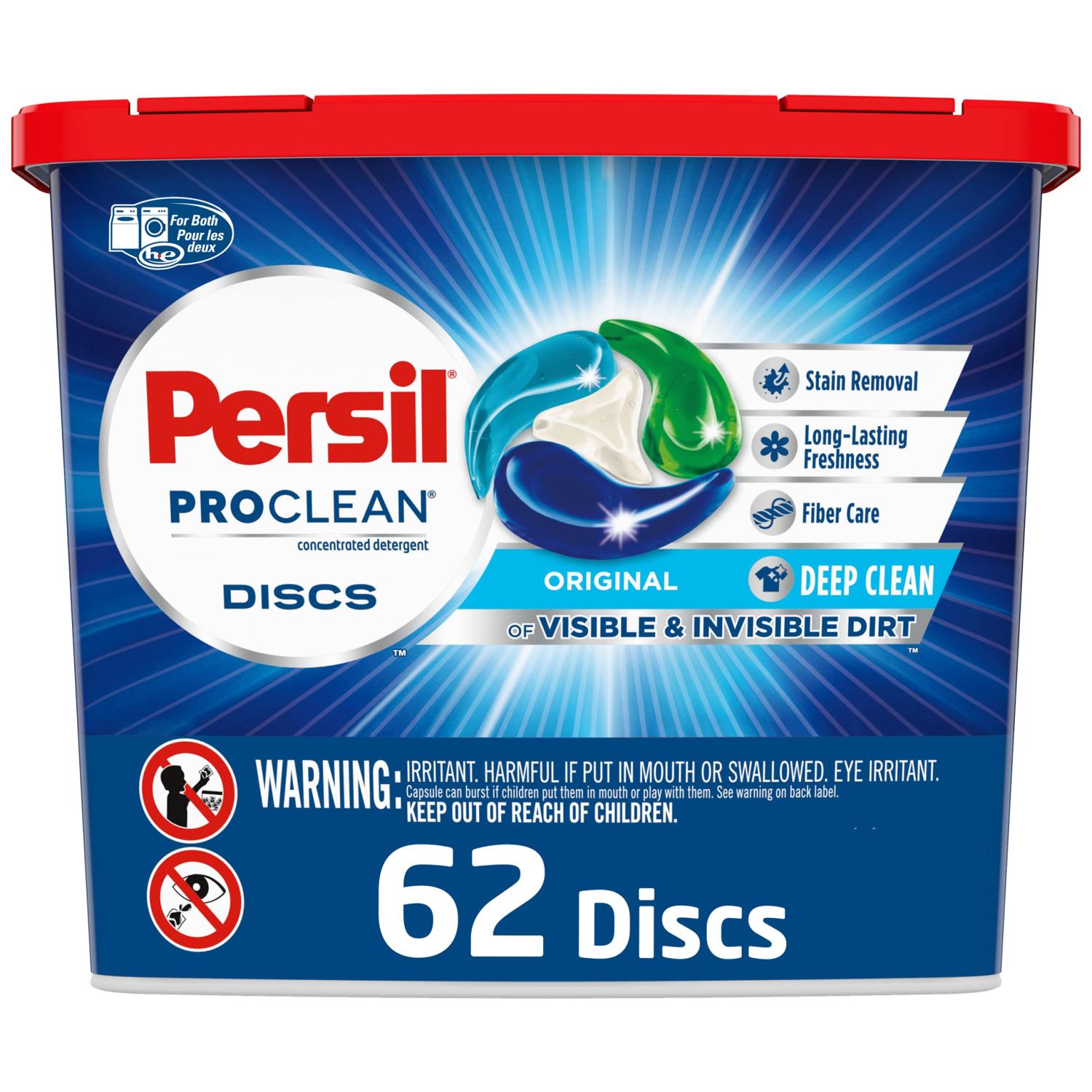 Persil Discs Laundry Detergent Pacs, Original Scent, 62 Count