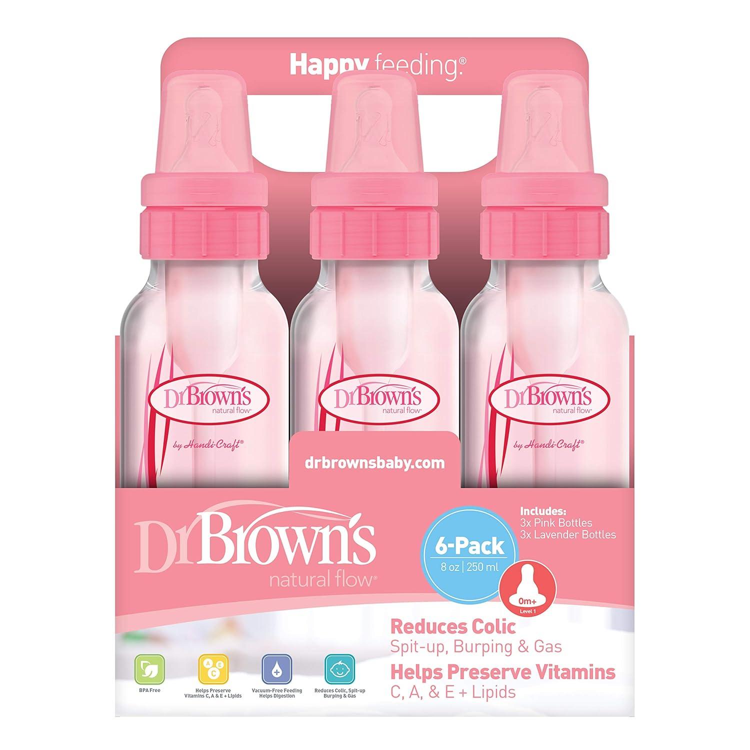 Dr. Brown's Girls' 6 Pack 8 oz. Bottles - 3 (8 oz.) Lavender - 3