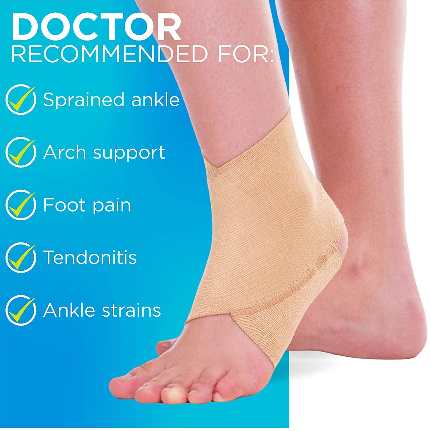 BraceAbility Elastic Ankle Brace Lightweight Foot Support Protection