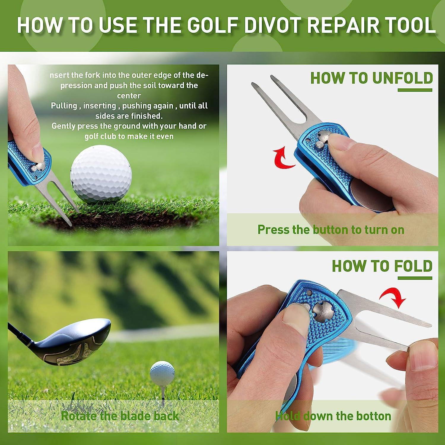 Portable Golf Ball Waist Bag with Foldable Divot Repair Tool