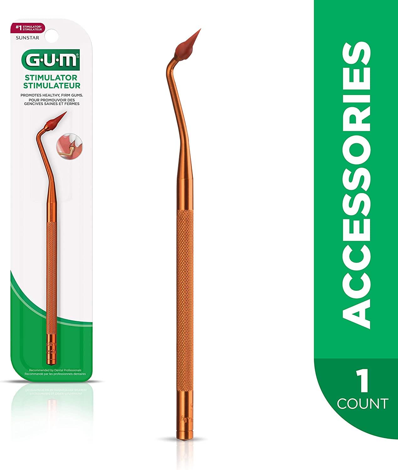 GUM Stimulator with Permanent Handle and Rubber Tip for Precision