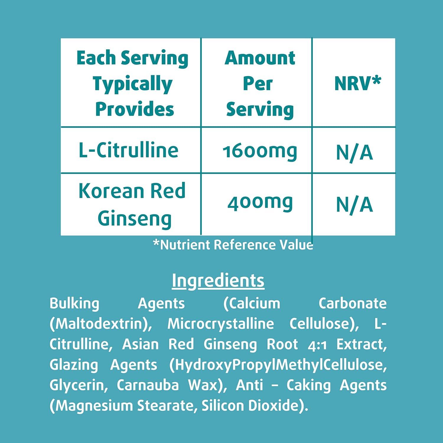 Men's Nitric Oxide & Erection Health Supplement 120 Tablets High