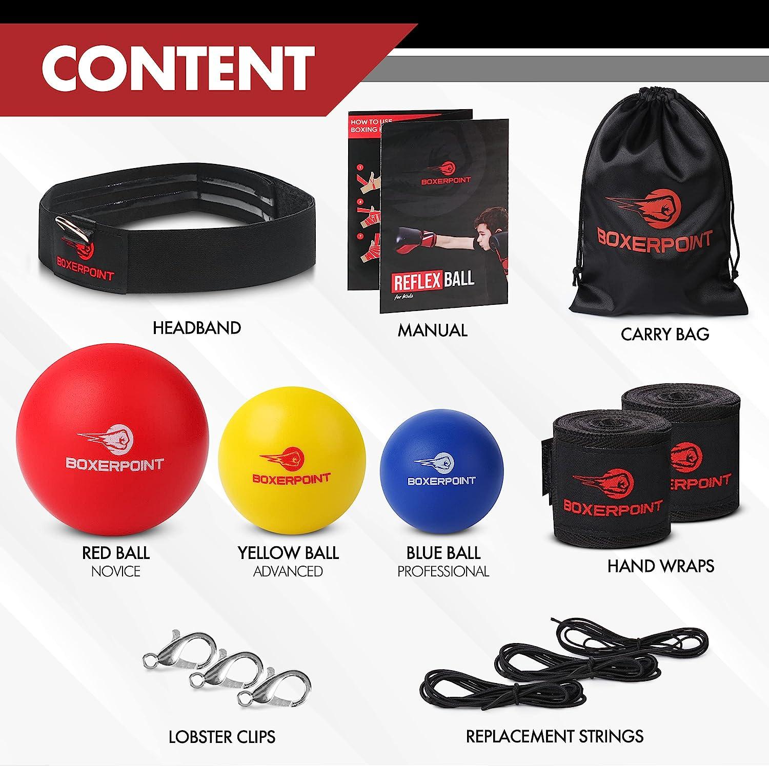 Boxing Head Ball Boxing Reflex Ball Set With Headband - 3 Balls For Punching Training & Hand-Eye Coordination Boxing Training Equipment