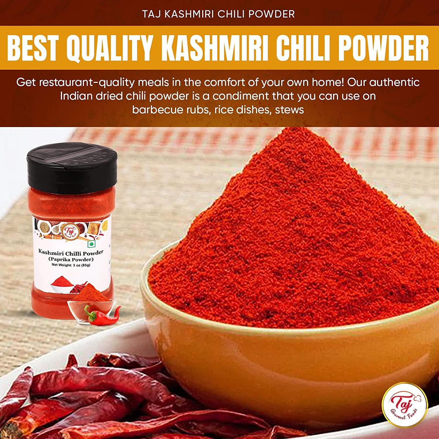 TAJ Kashmiri Chili Powder (Deggi Mirch Lal Mirch Chilly Powder) (Mild