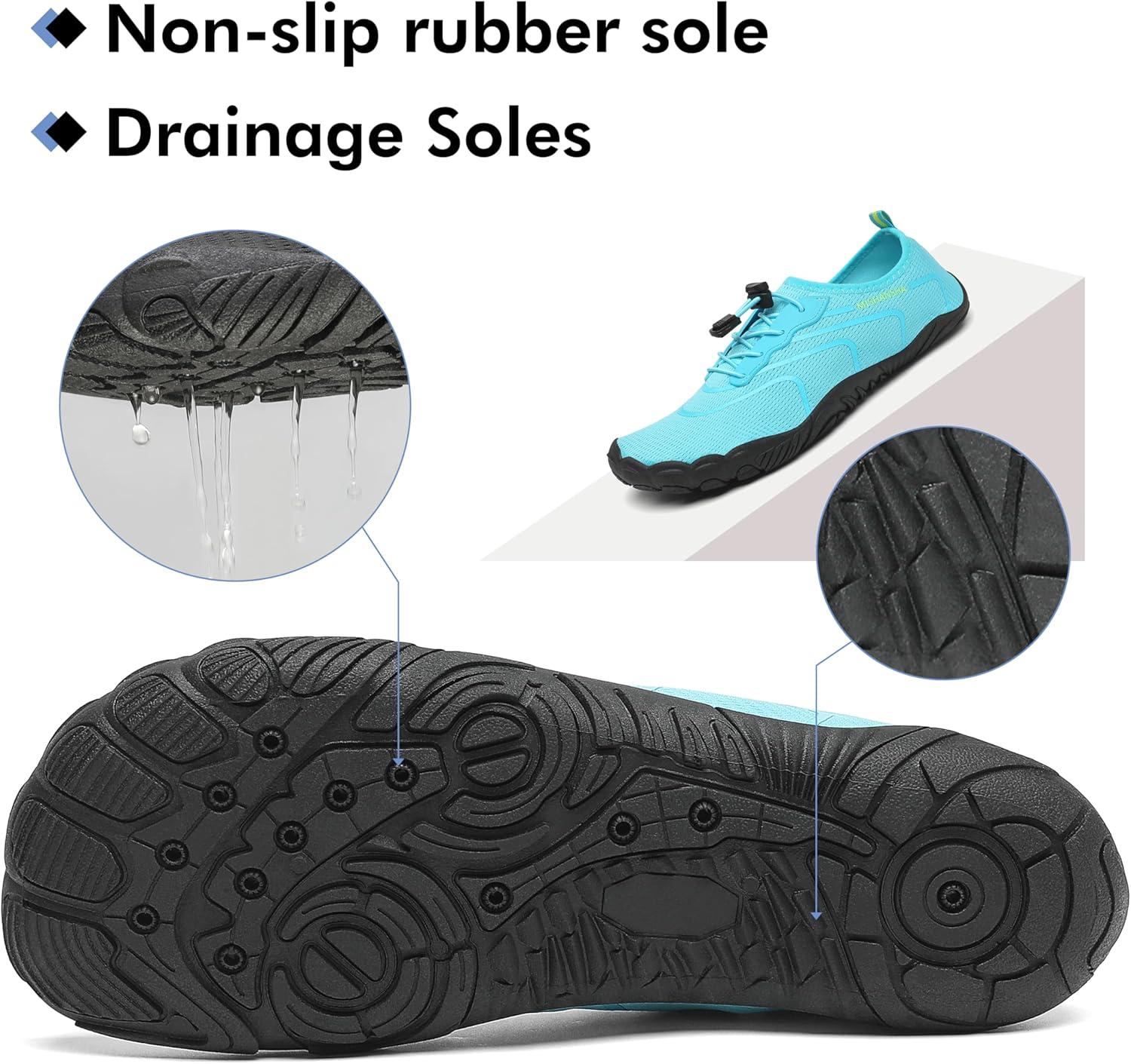 SAGUARO Badschoenen voor dames en heren, slip-on ademend, sneldrogend, waterschoenen, outdoor, zomer, uniseks, donkerzwart., 39 EU
