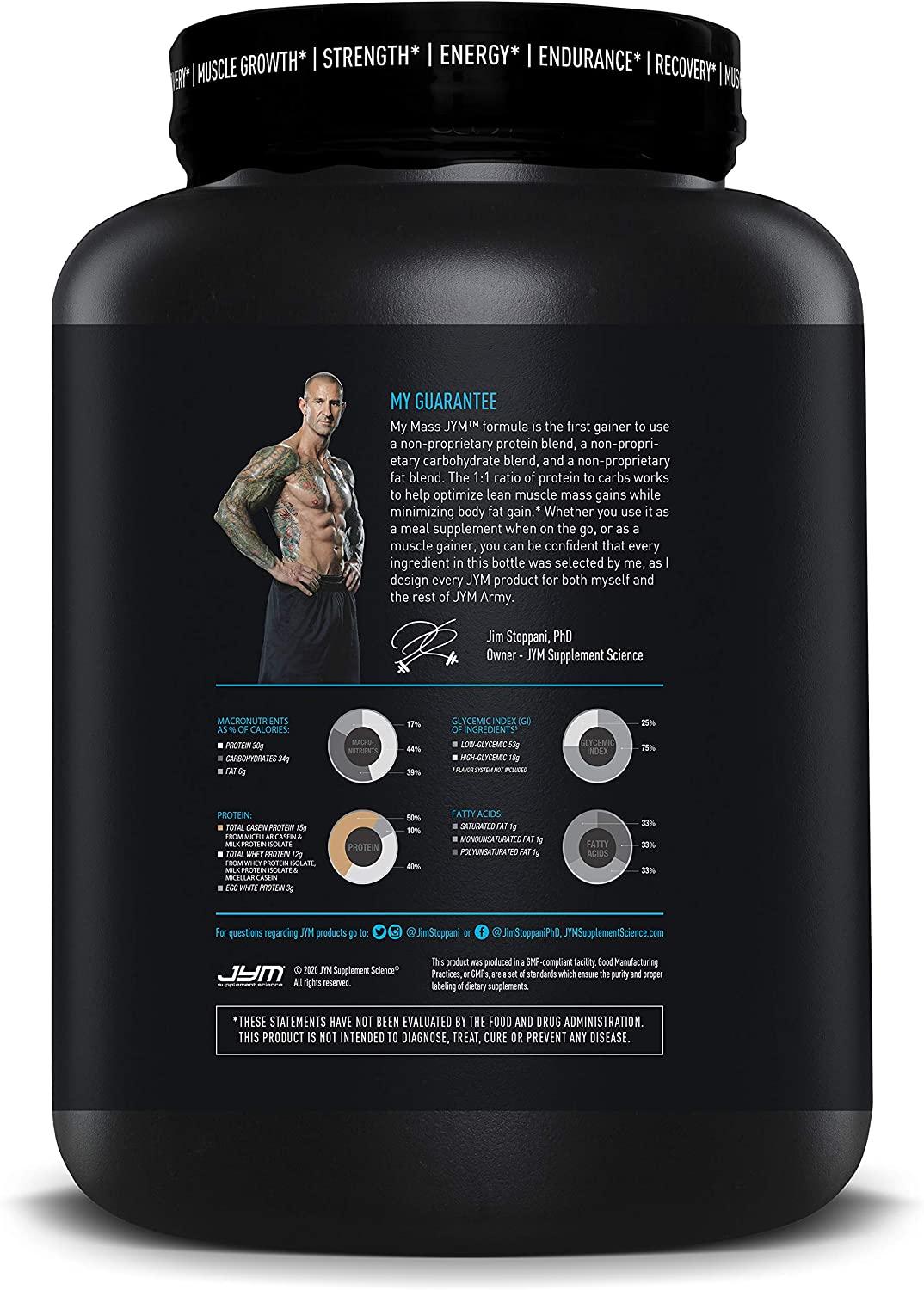 Mass JYM Weight Gainer Protein Powder Egg White, Milk, Whey Protein