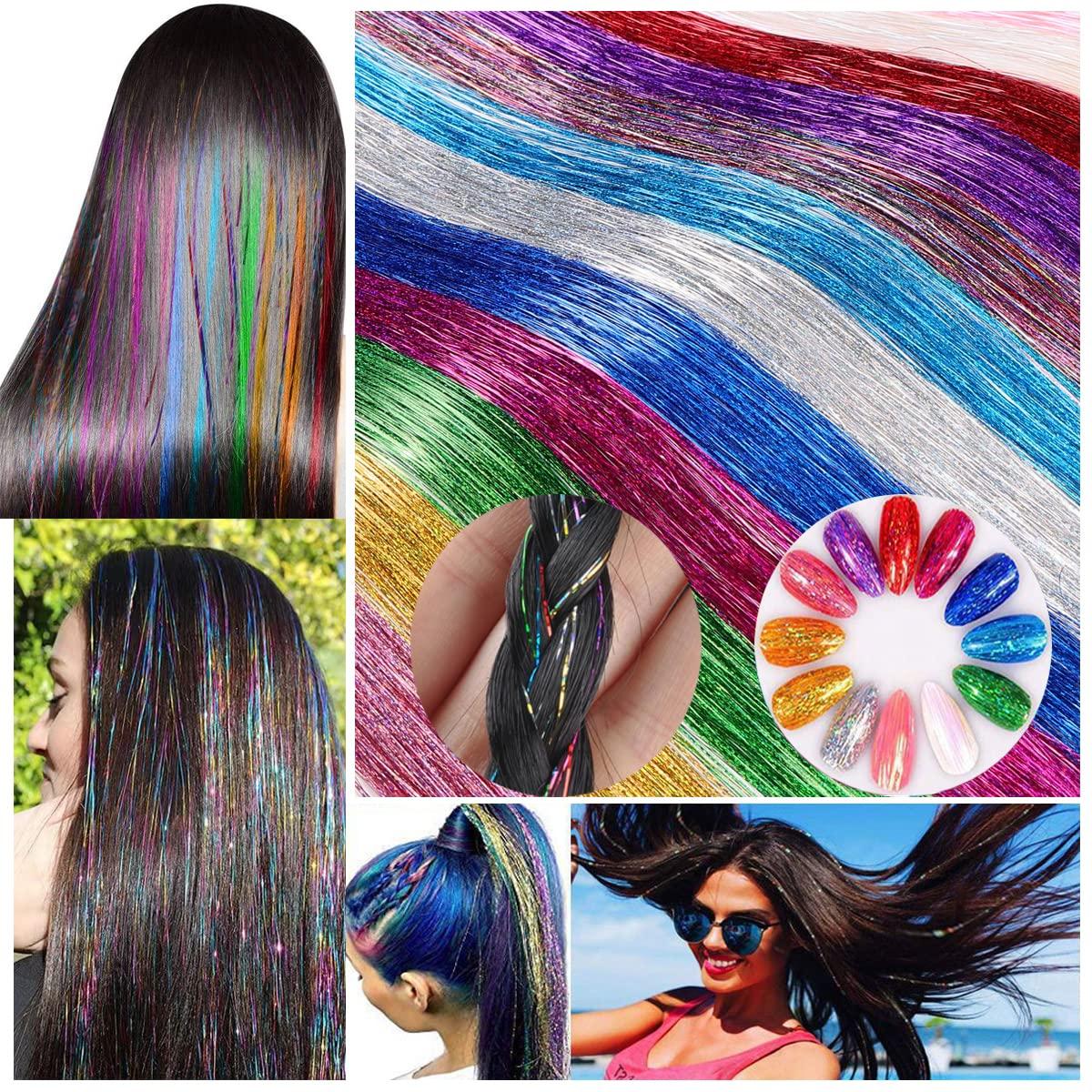 Hair Tinsel Kit With Tools Heat Resistant 43 12Colors 2760 Strands