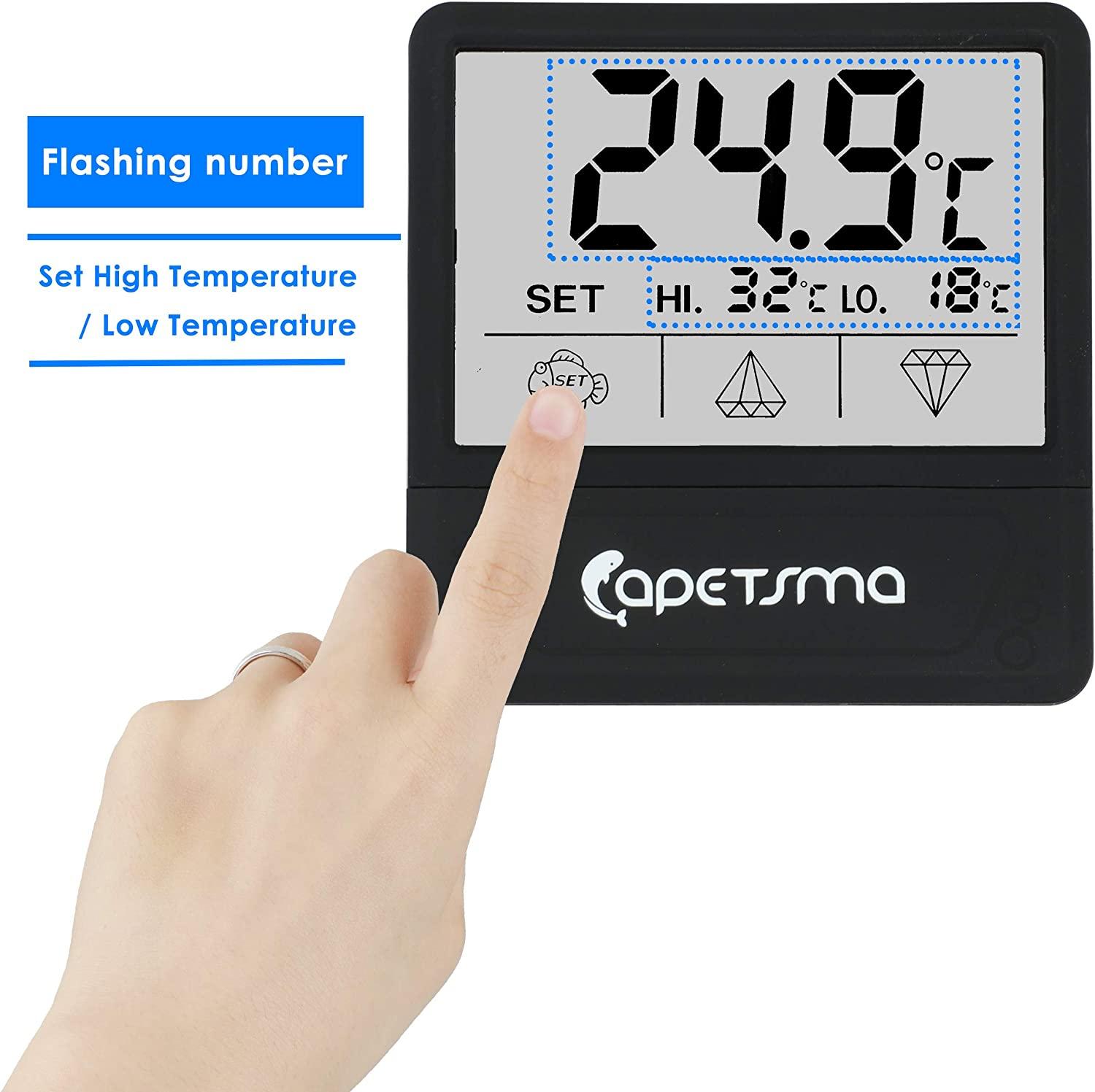 capetsma Reptile Thermometer, Digital Thermometer Hygrometer for Reptile  Terrarium, Temperature and Humidity Monitor in Acrylic and Glass Terrarium,Accurate  - Easy to Read - No Messy Wires (1 Pack)