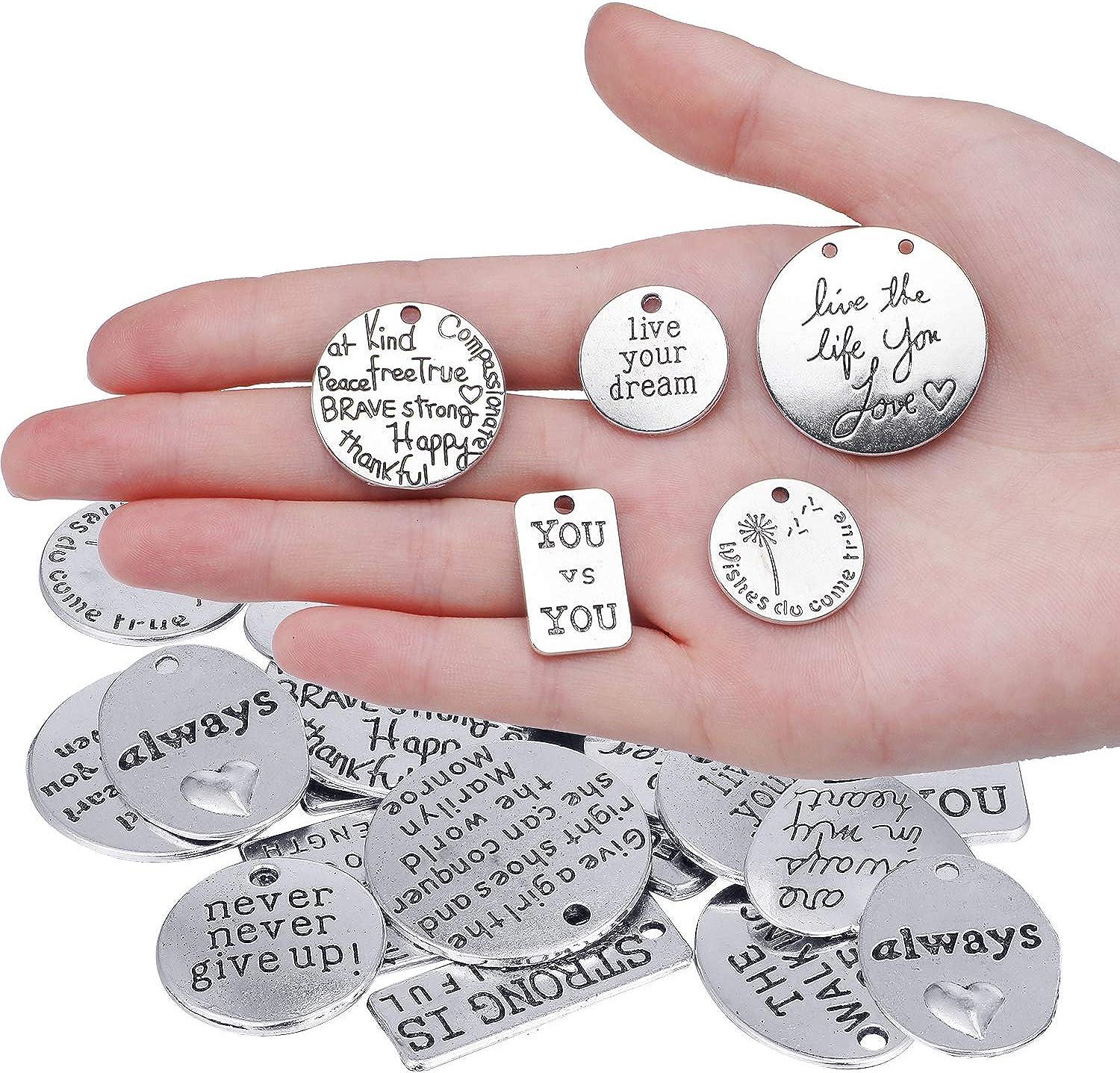 Keychain Pendant,inspirational Motivational Keychains Charms Bulk Keychains  Inspirational Words Charms With Open Jump Rings Key Rings For Various Diy