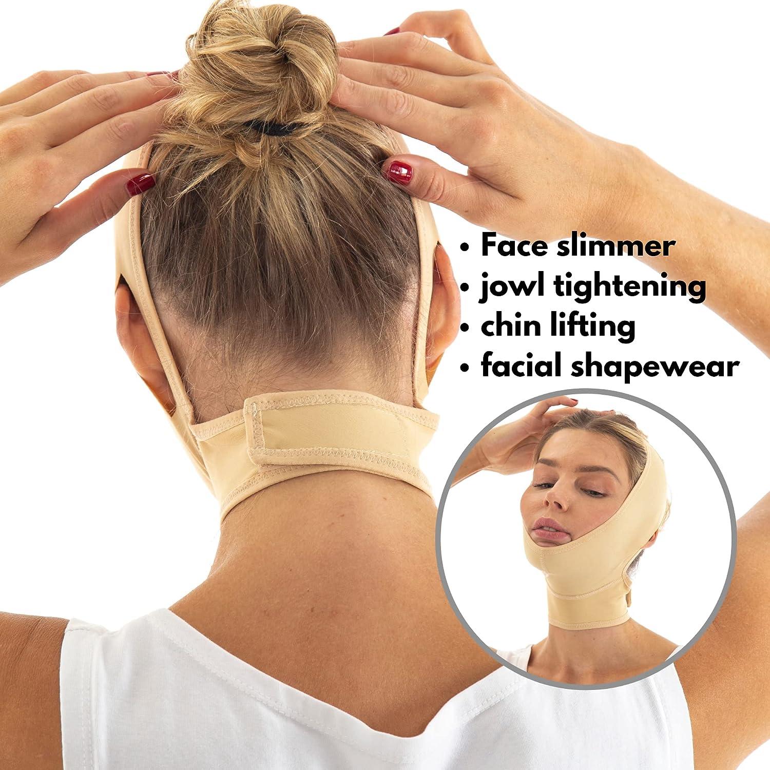 Post Surgery Neck and Chin Compression Garment Wrap Bandage Face Slimmer Jowl Tightening Neck