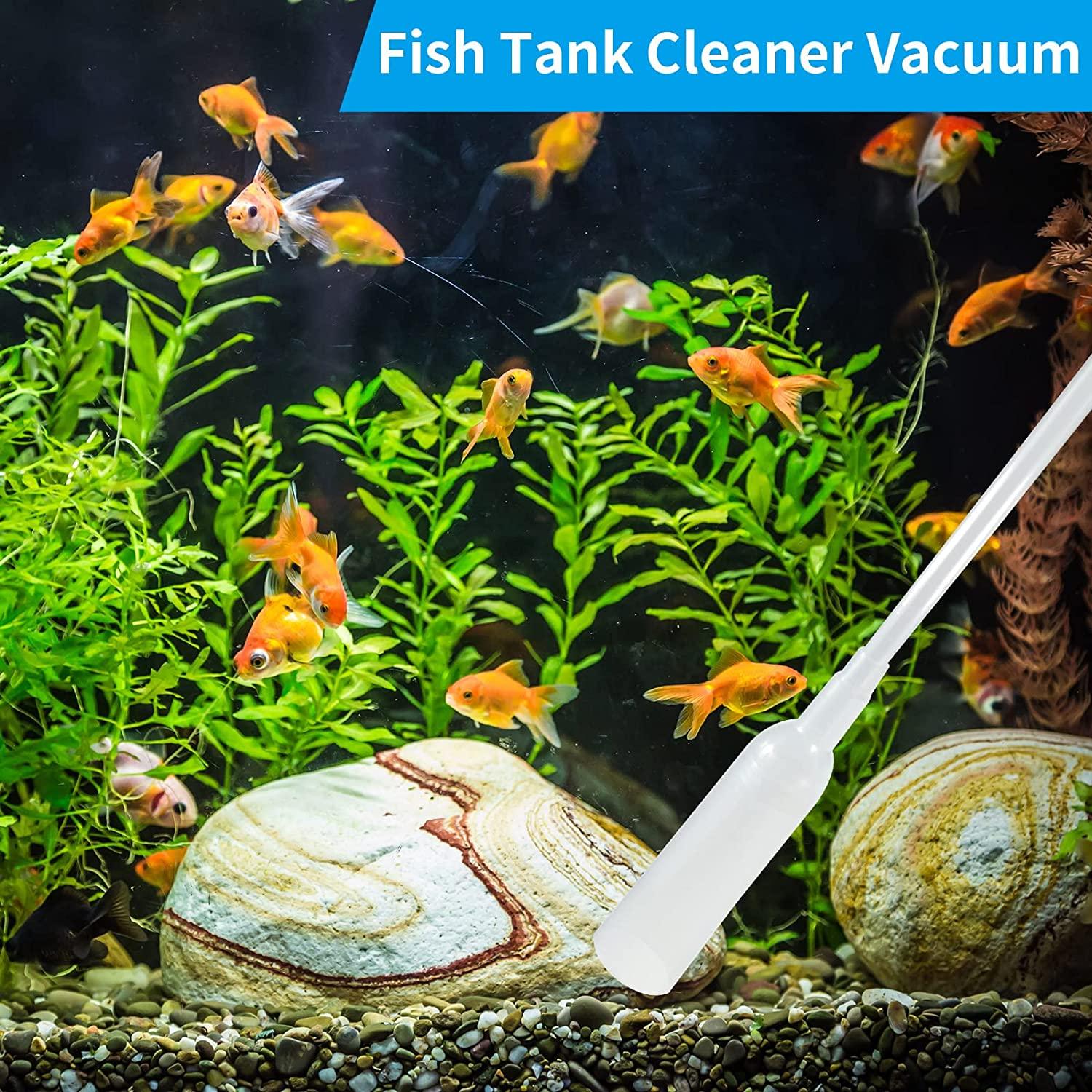 Fish Tank Cleaning Tools, Aquarium Cleaning Kit, Betta Fish Tank Accessories, Aquarium Gravel Algae 5 in 1 Kit for Water Change and Sand Cleaner, Long Siphon Nozzle with Valve