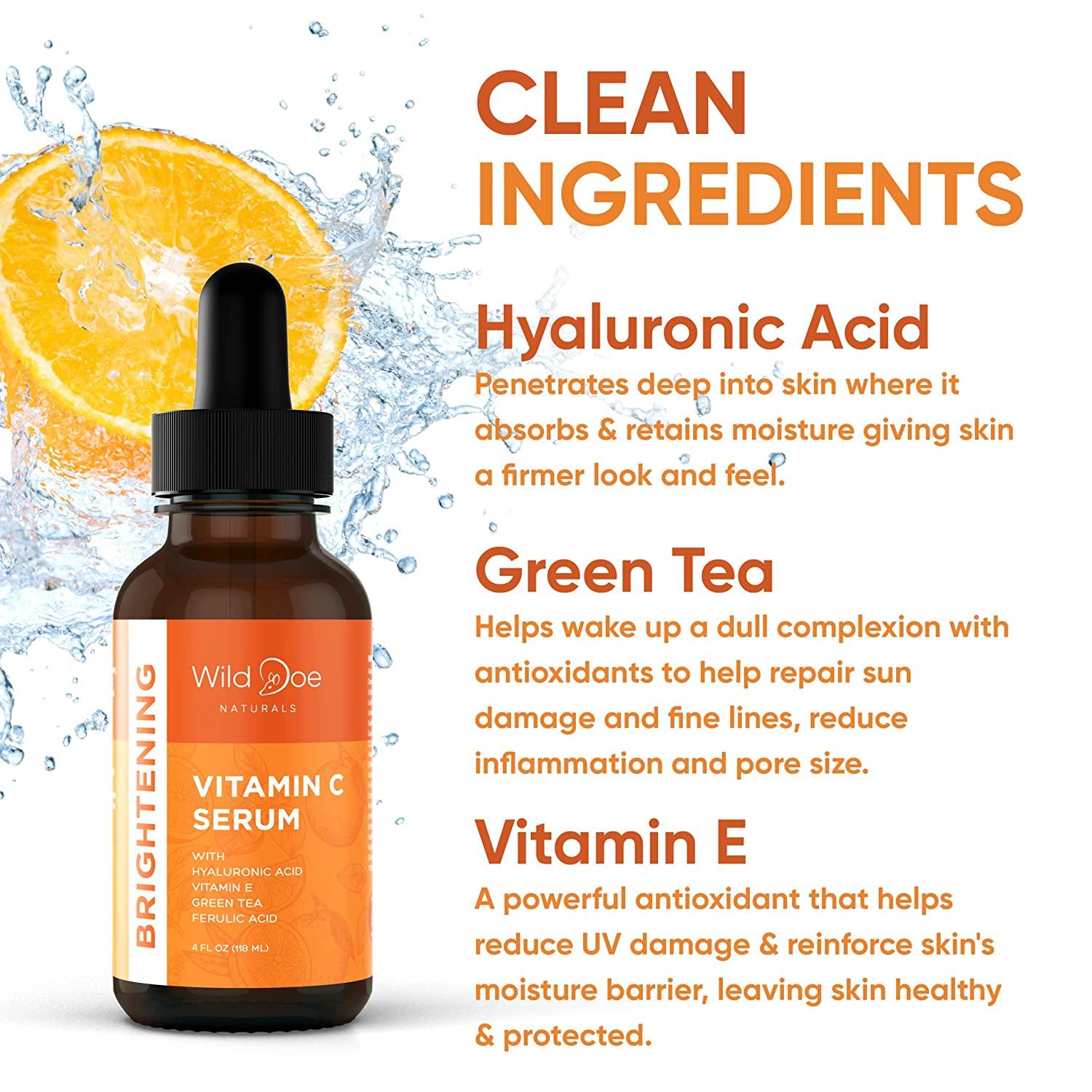 Vitamin C Serum for Face with Hyaluronic Acid Firming Anti Aging