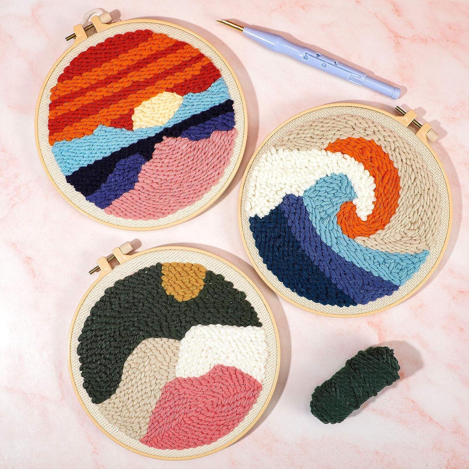 DACUN DIY Punch Embroidery Kits for Adults Cartoon Pattern Hooking Beginner  Kit, with an Embroidery Hoop (Color : A) : : Home & Kitchen