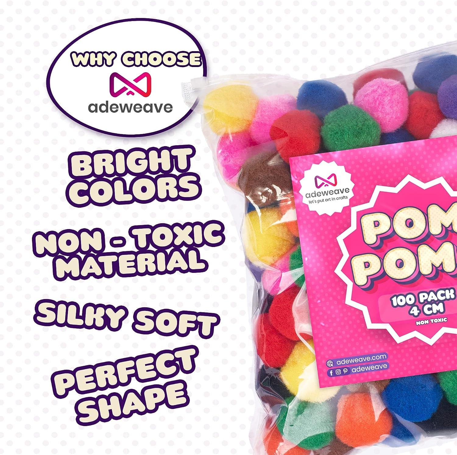 Pom Poms, Color Sorting in Bright & Bold Assorted Colors, Craft