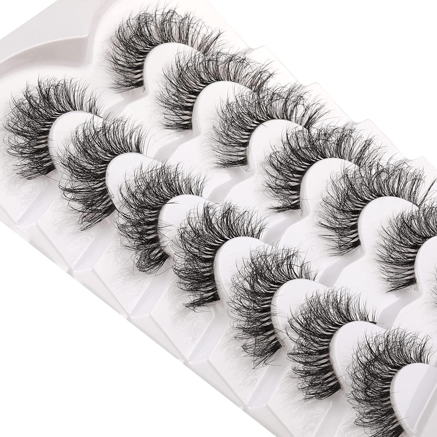 Wispy Lashes Fluffy Natural False Eyelashes Clear Band Eye Lashes Pack