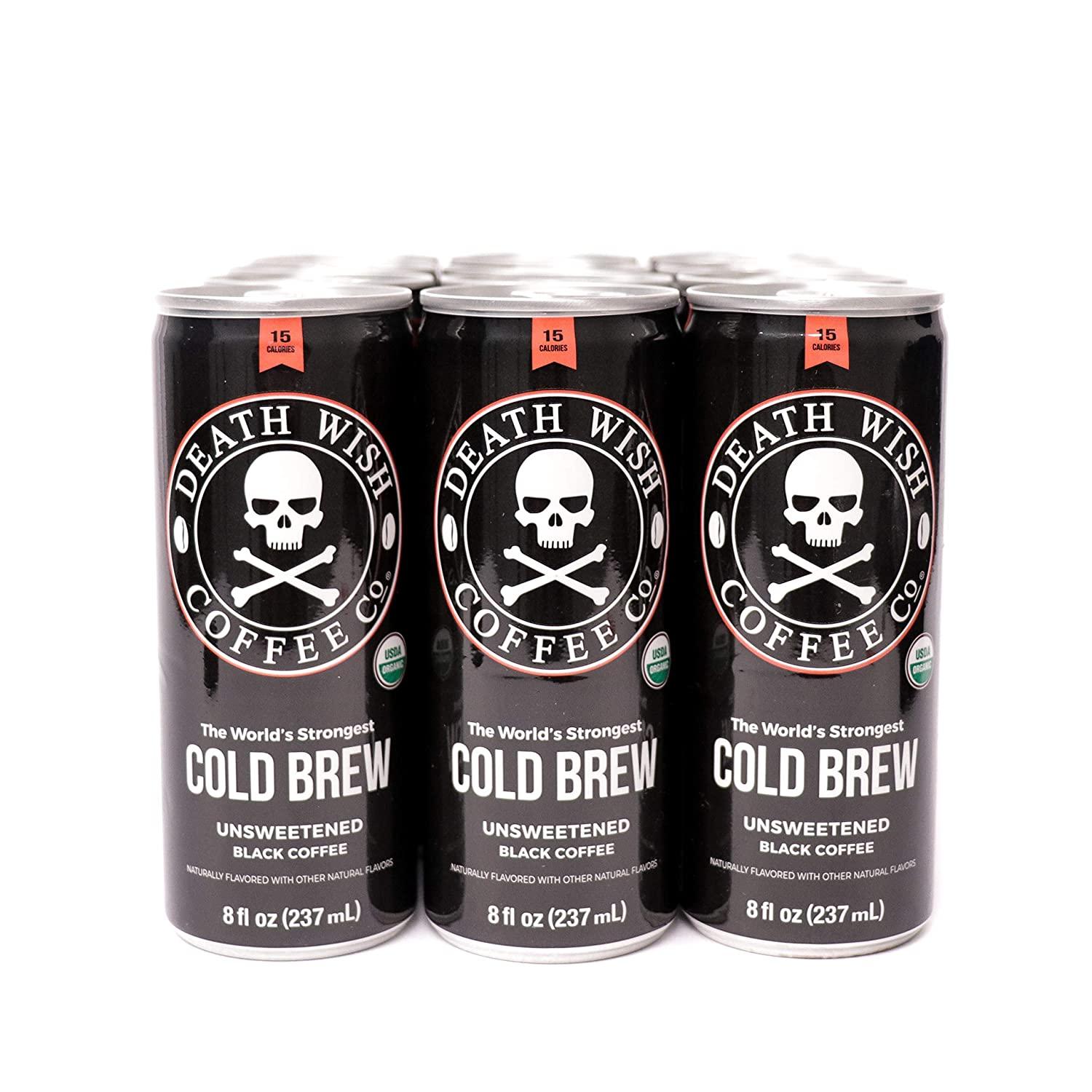 Death Wish Coffee Organic Iced Cold Brew Slightly Sweetened Black 8