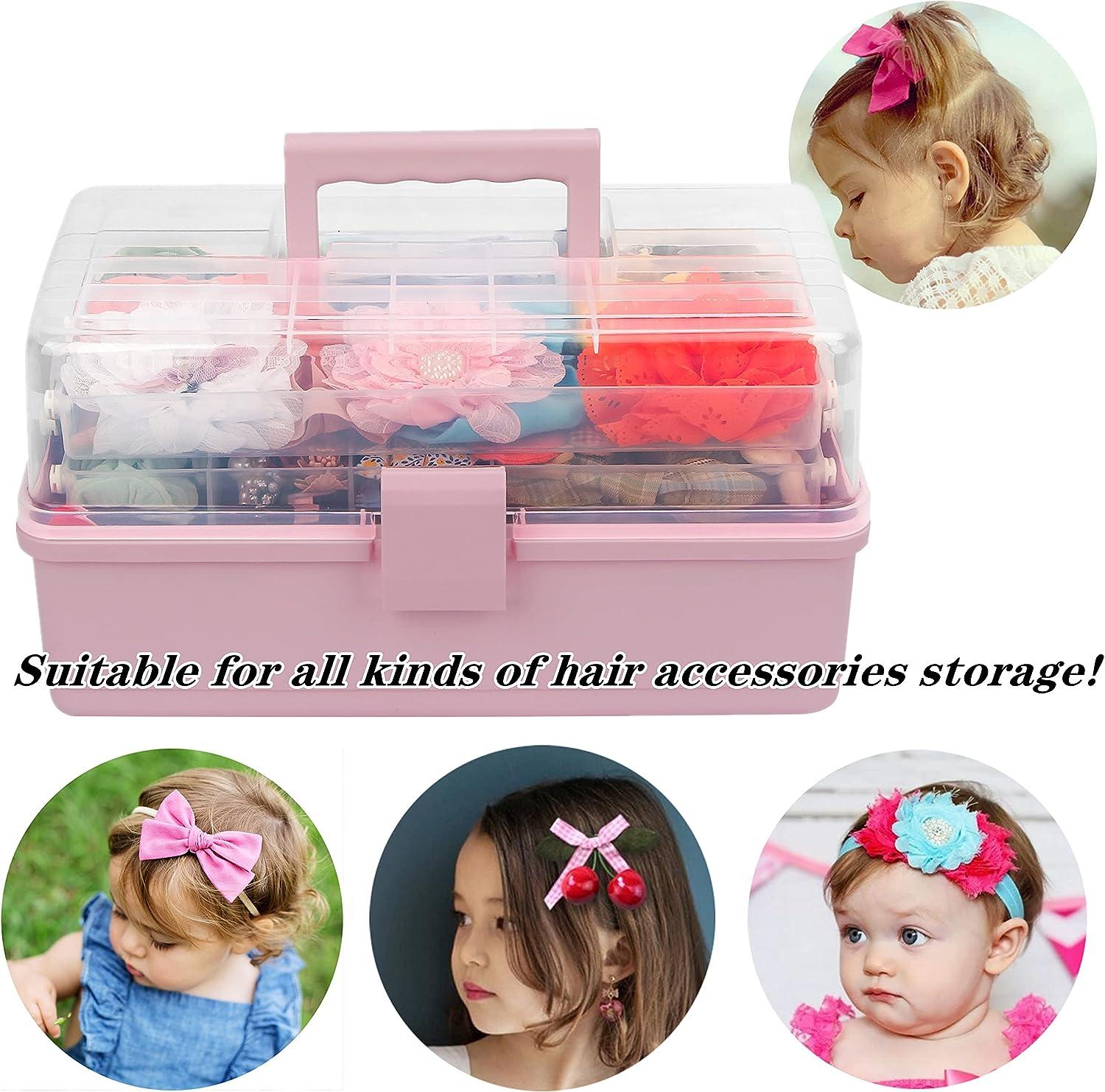  BABEYER Baby Girls Hair Accessory Organizer, Baby Headband  Organizer for Hair Pins, Ties, Bows, Clips, Barrette, Storage Bag with  Multi-Compartment for Little Girls-Pink : Baby