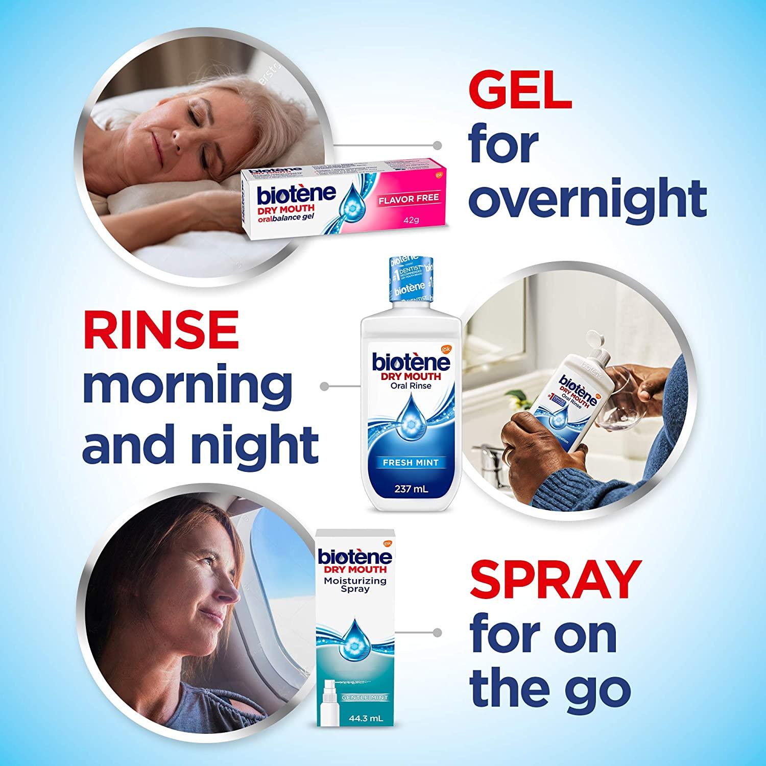 Biotene Dry Mouth Management Kit Rinse, Spray & Gel for Relief 1 Count