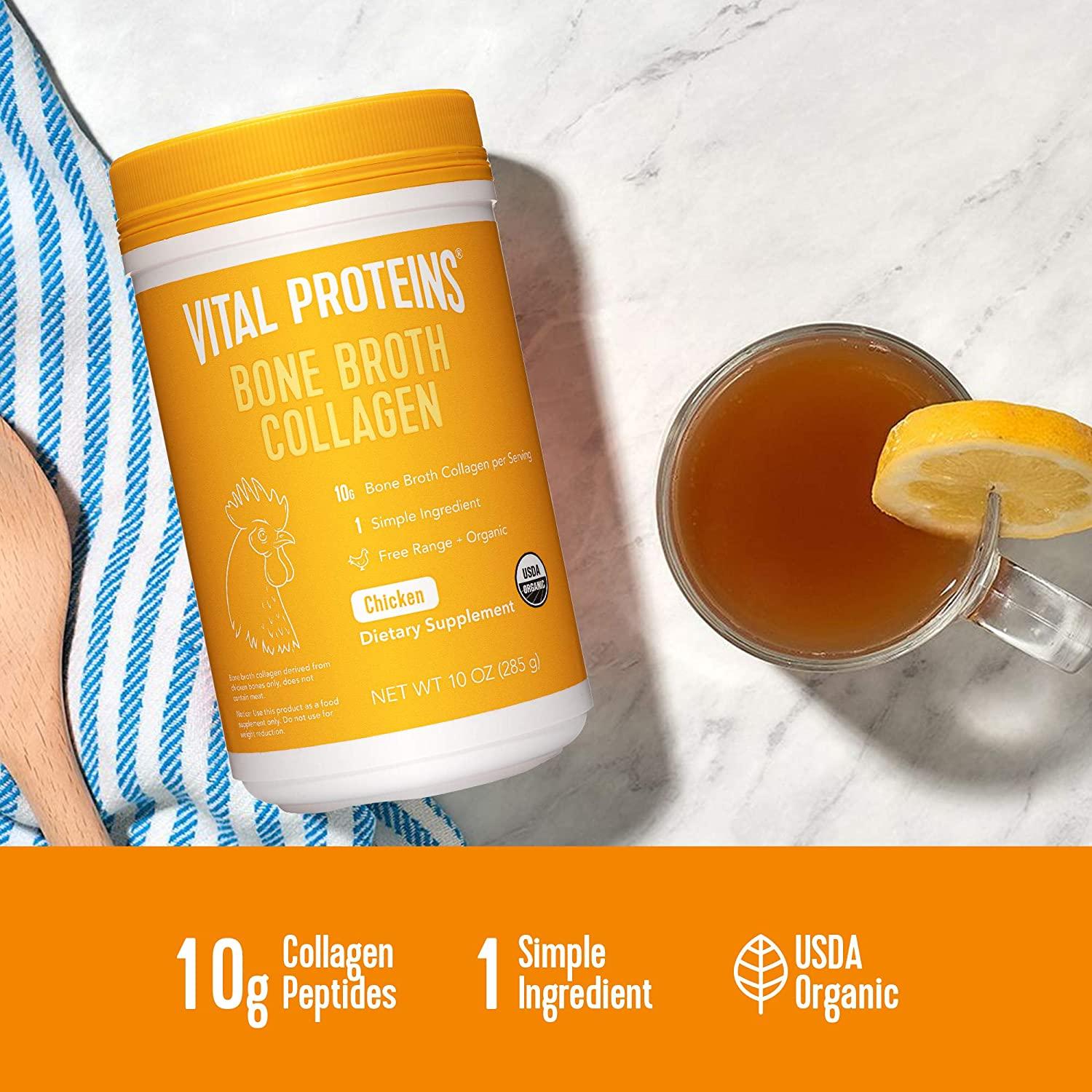 Vital Proteins Organic, FreeRange Chicken Bone Broth Collagen Powder