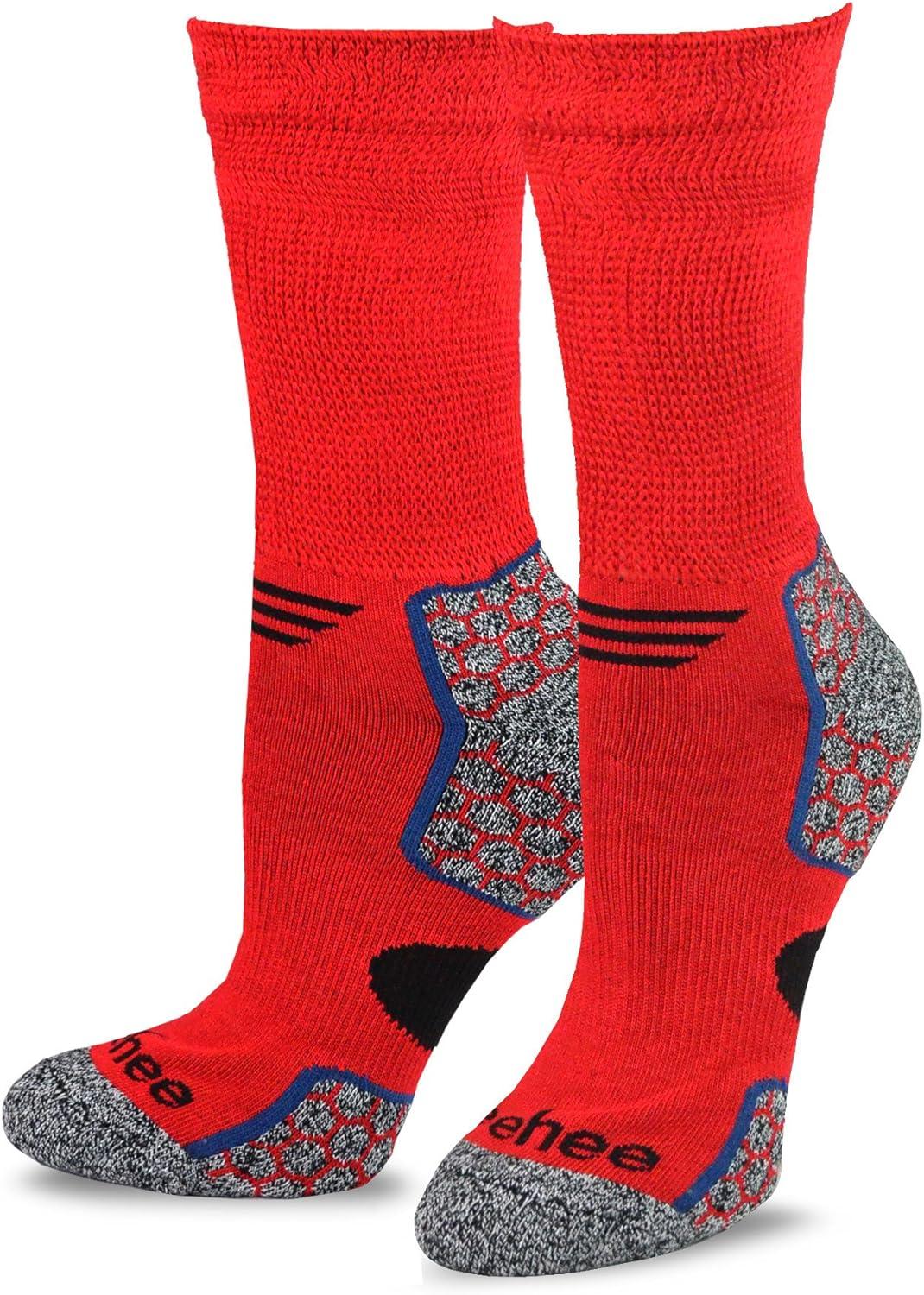 TeeHee Bamboo Cushion Crew Diabetic Socks Large Multipack (6 pairs